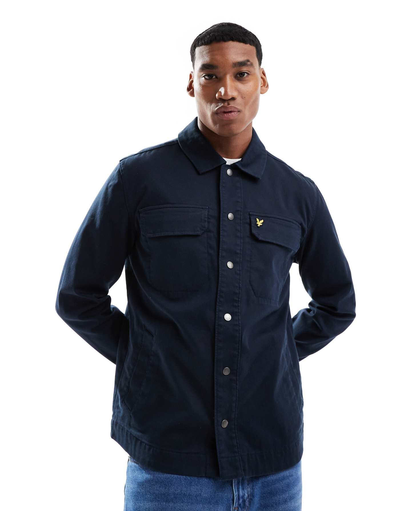 Lyle & Scott cord overshirt in navy