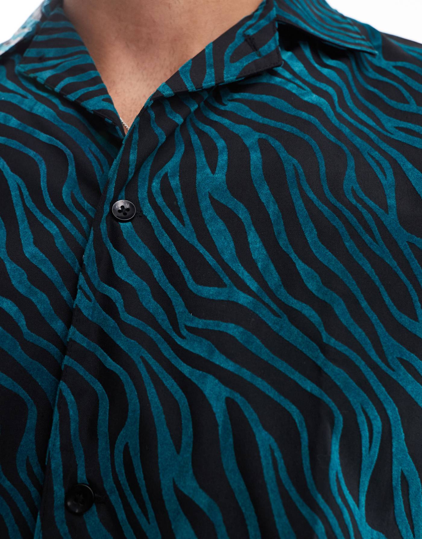 Twisted Tailor zebra shirt in black and green