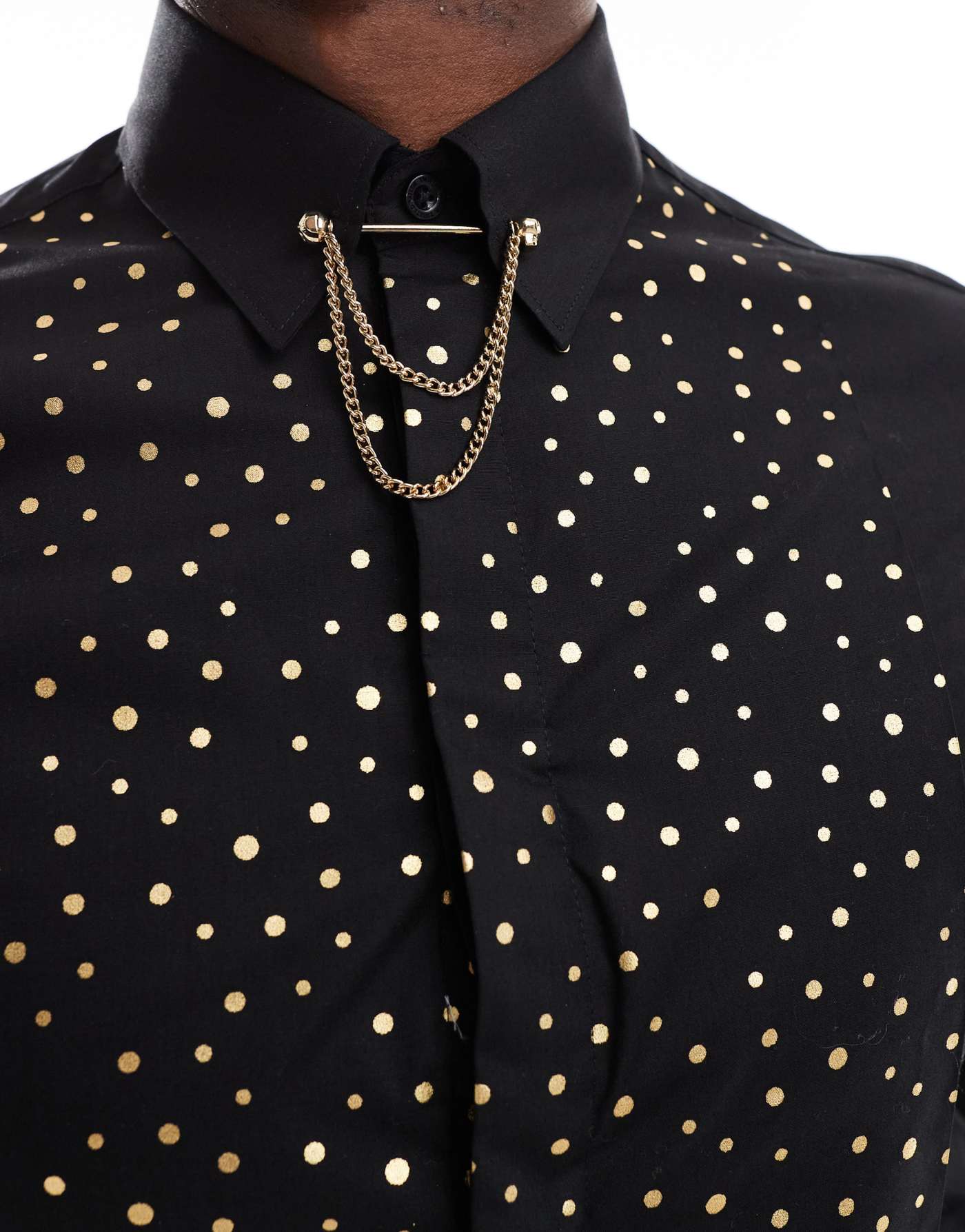 Twisted Tailor luizzi shirt in gold spot