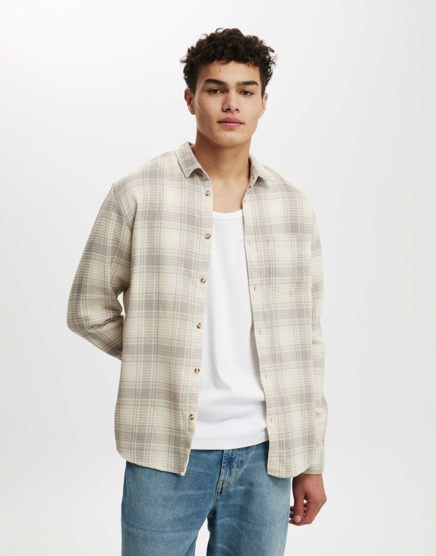 Cotton:On Boston long sleeve shirt in beige