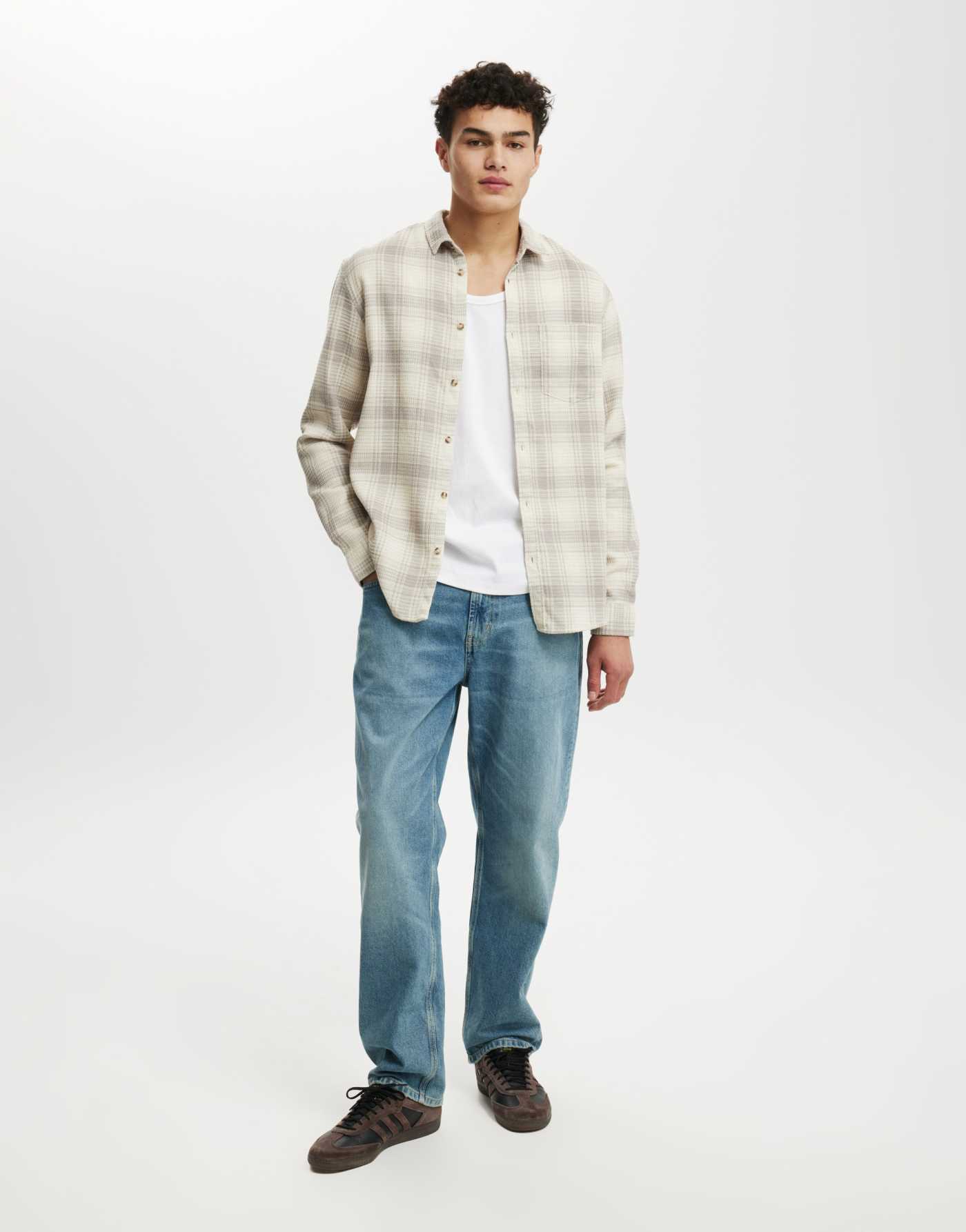 Cotton:On Boston long sleeve shirt in beige