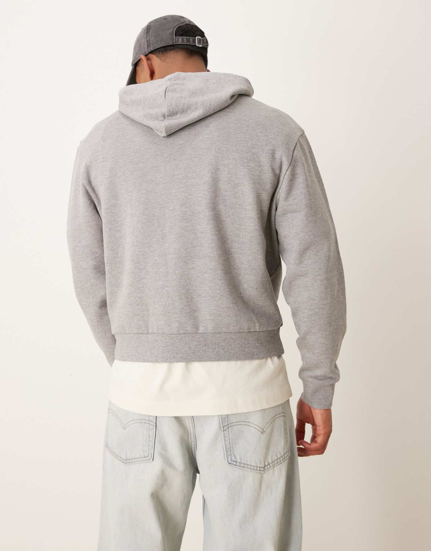 ASOS DESIGN essential boxy oversized hoodie in grey marl