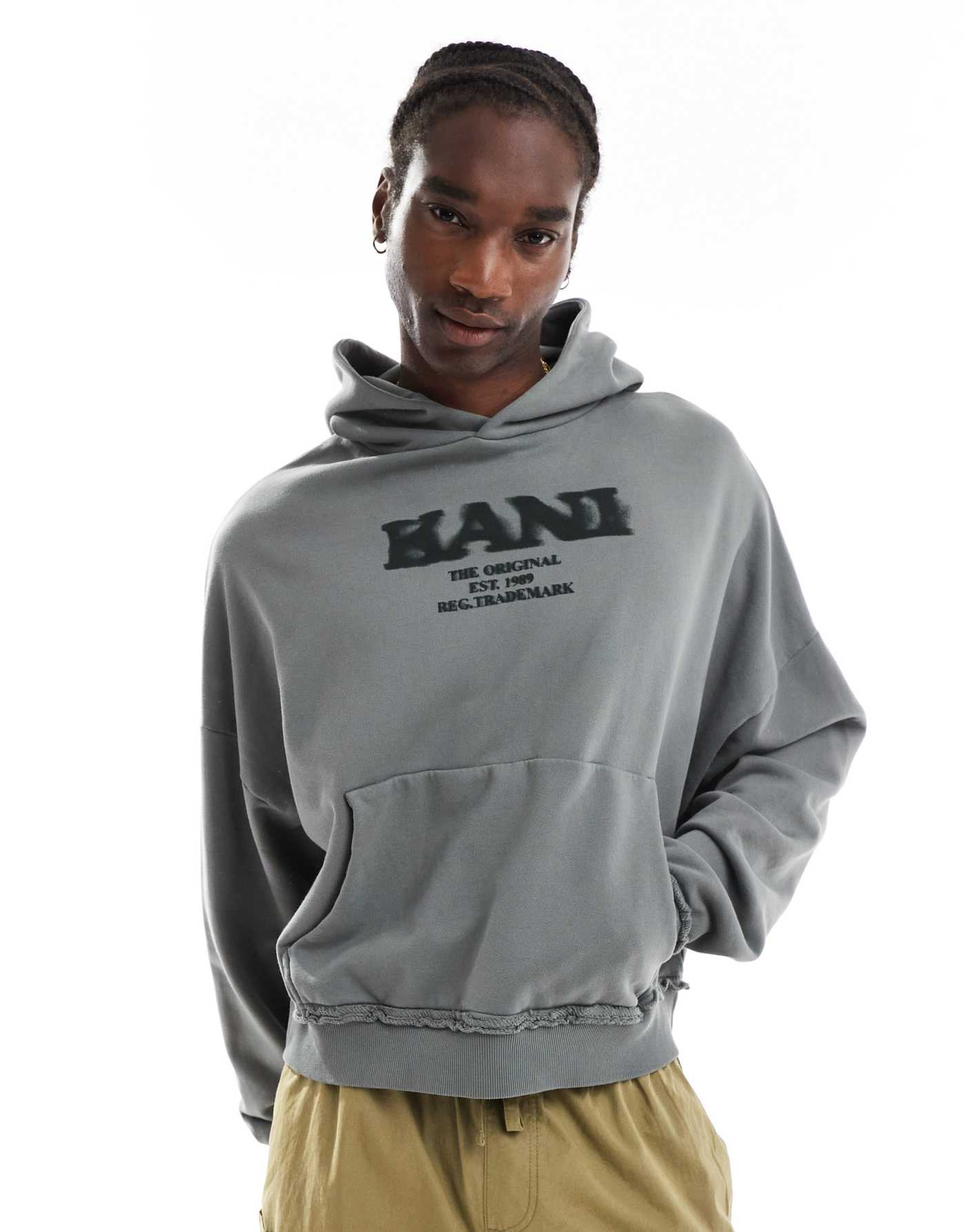 Karl Kani retro sprayed hoodie in grey