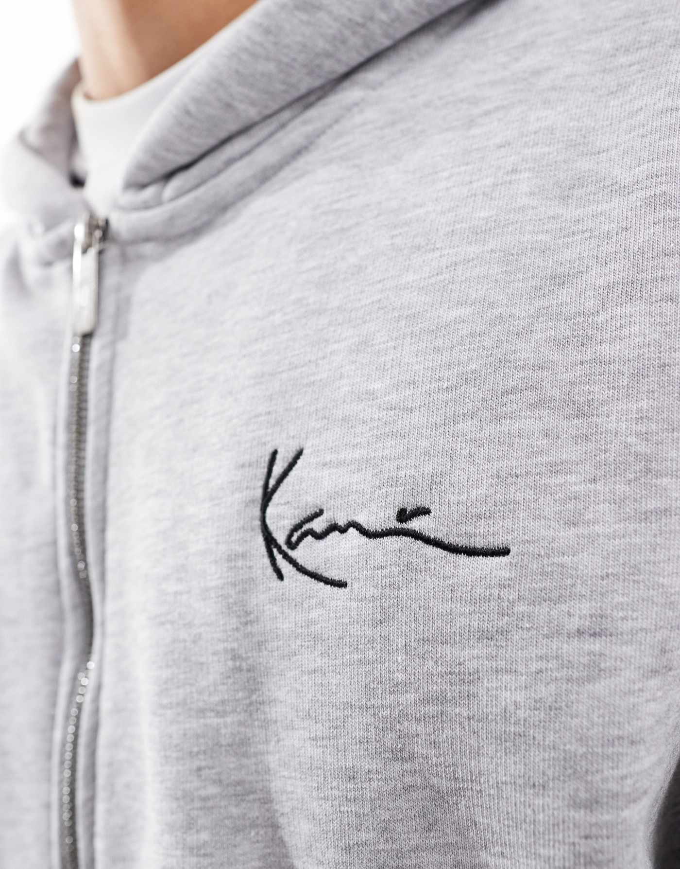 Karl Kani co-ord signature essential zip up hoodie in ash grey