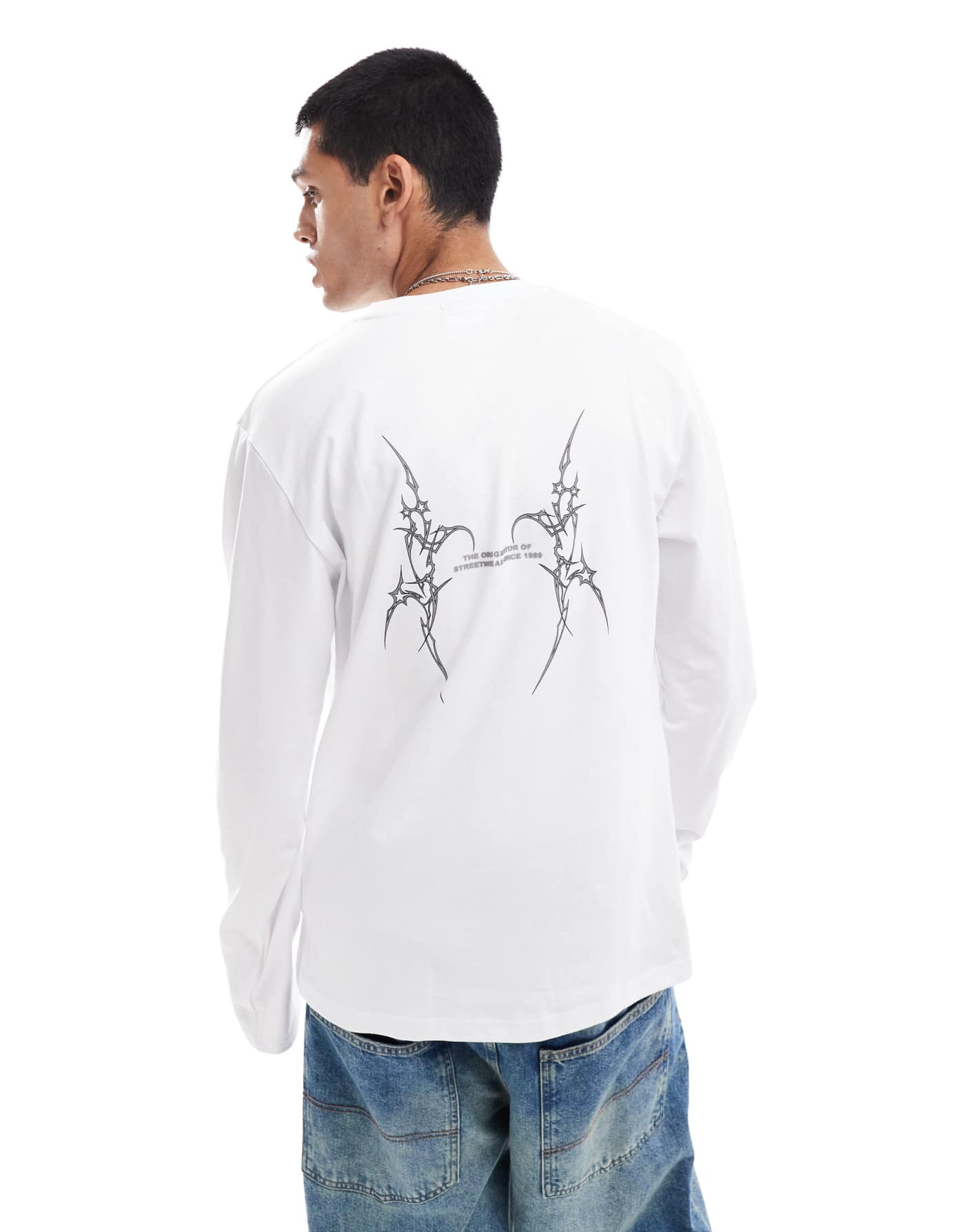 Karl Kani signature long sleeve t-shirt in white