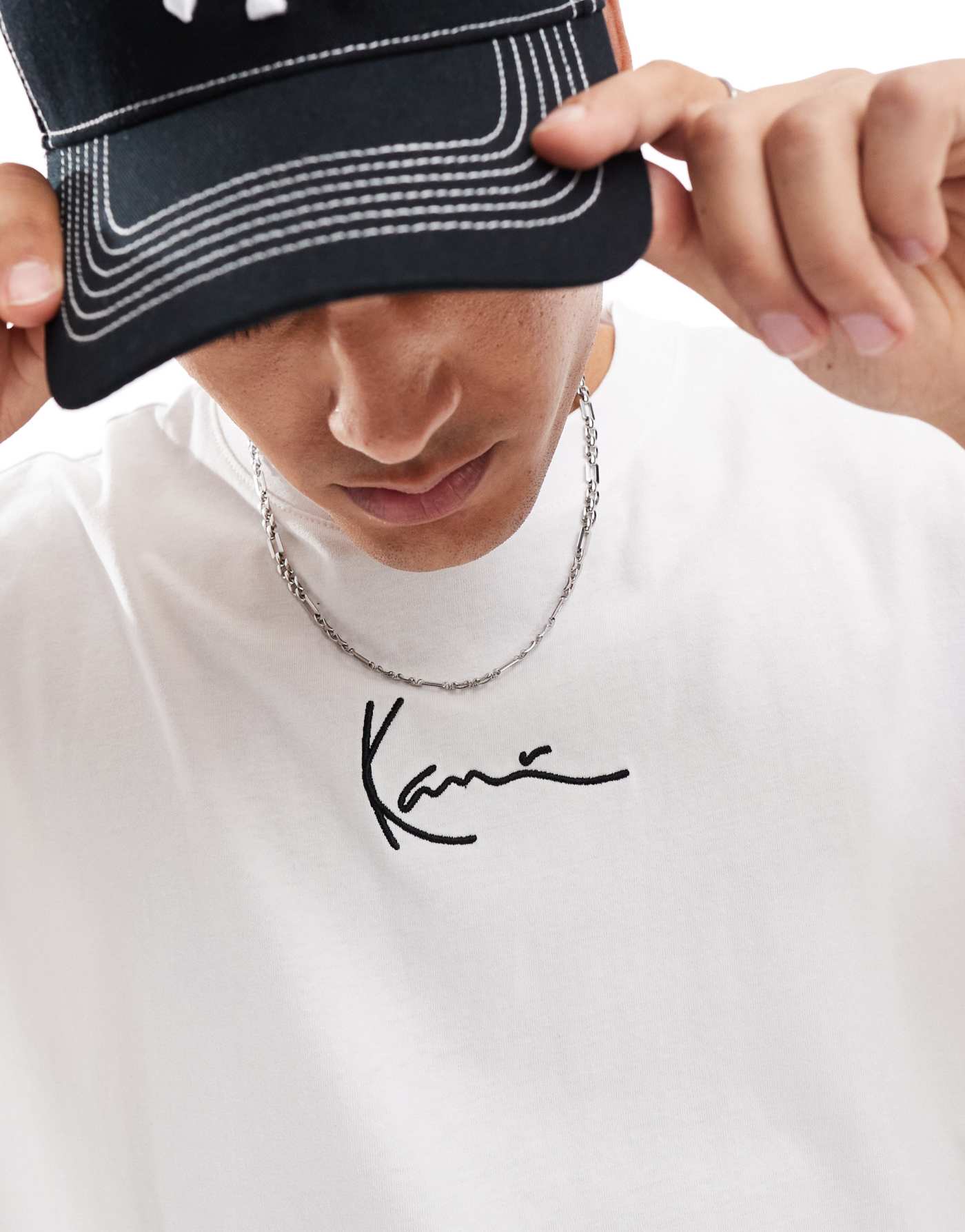 Karl Kani signature logo t-shirt in white