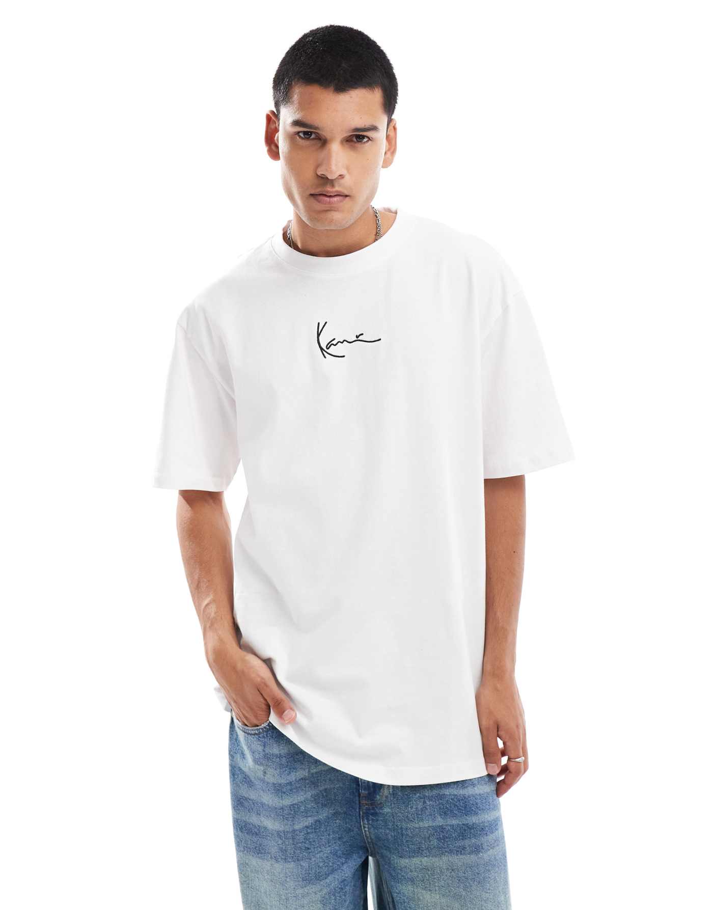 Karl Kani signature logo t-shirt in white