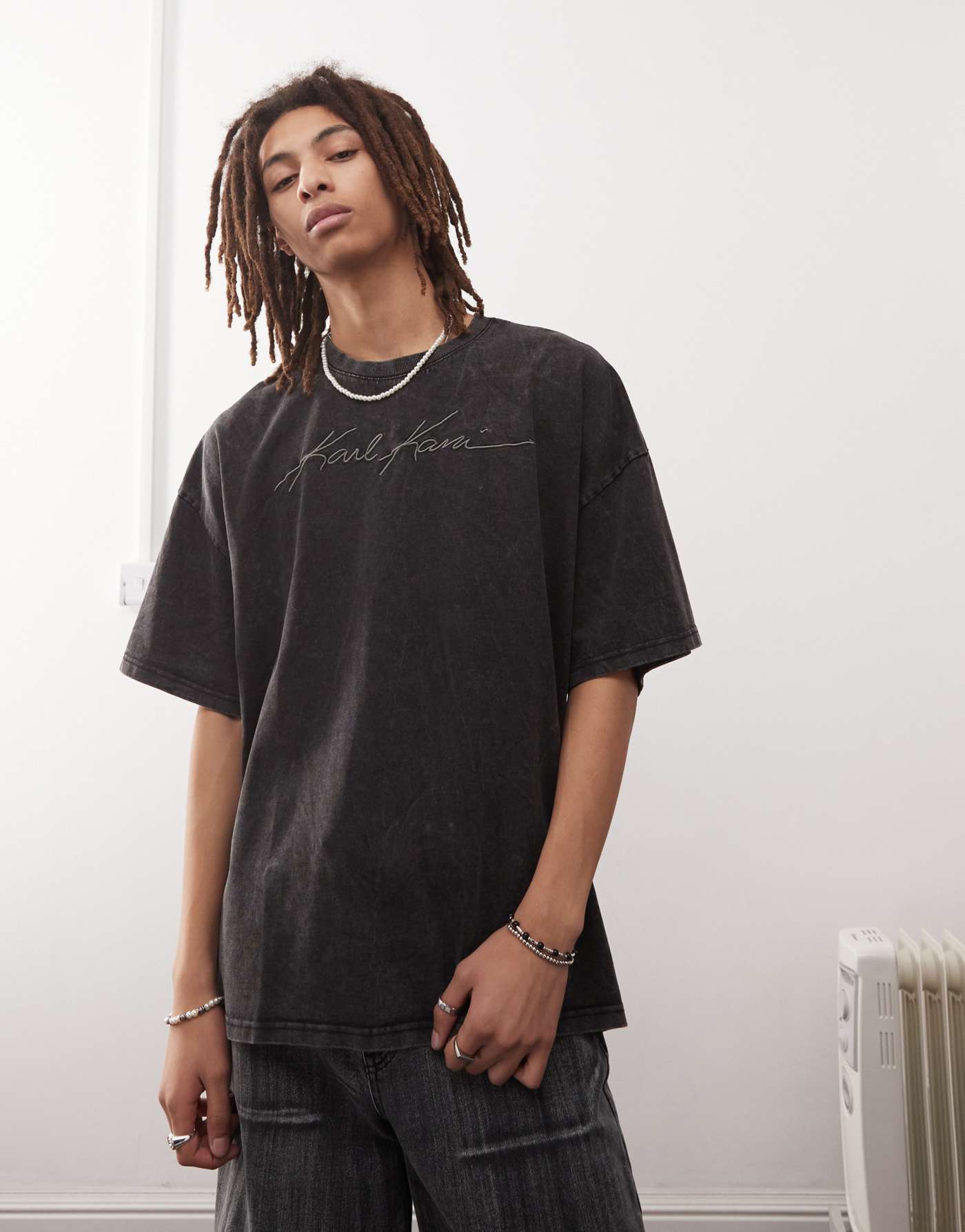 Karl Kani autograph heavy boxy t-shirt in black