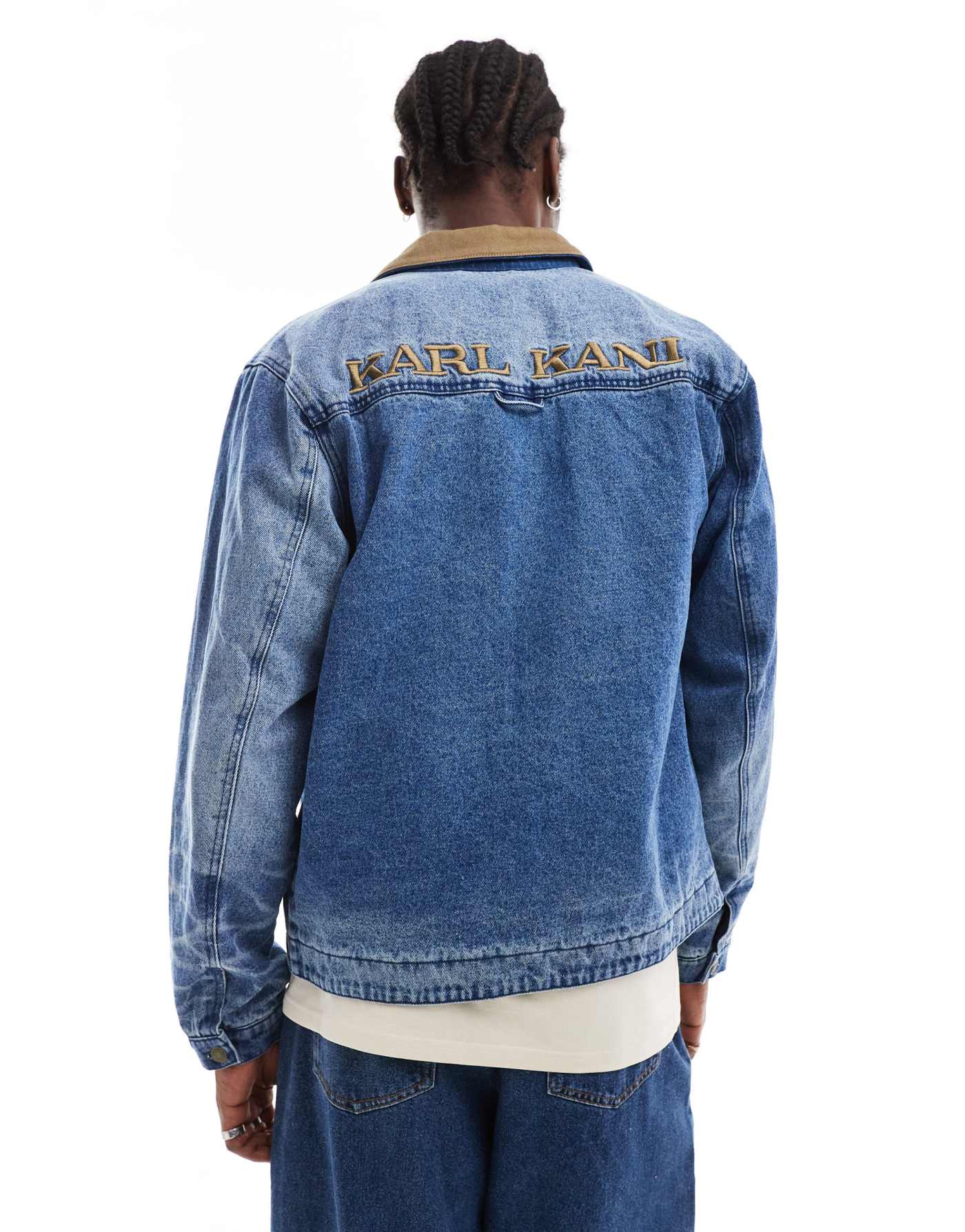 Karl Kani washed denim jacket in blue