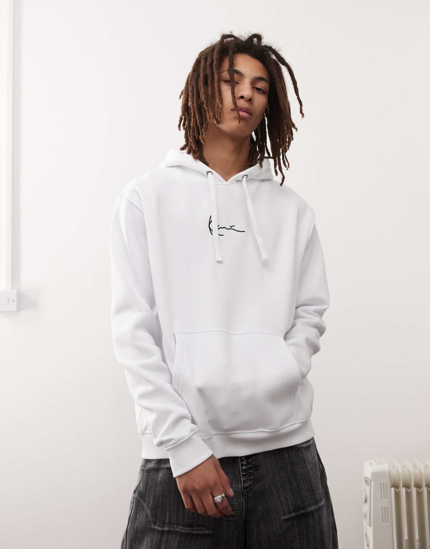 Karl Kani signature logo hoodie in white