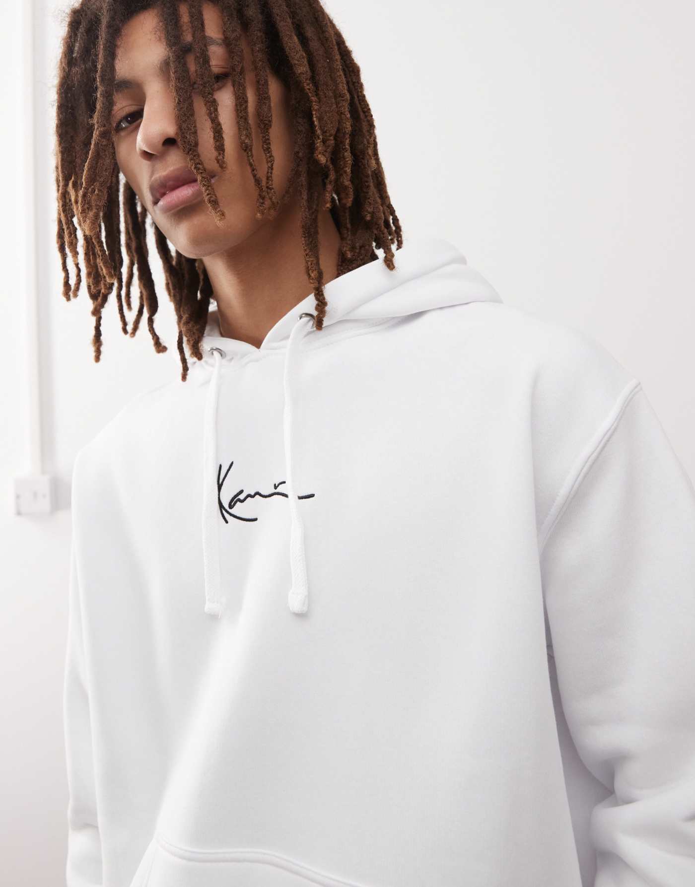 Karl Kani signature logo hoodie in white