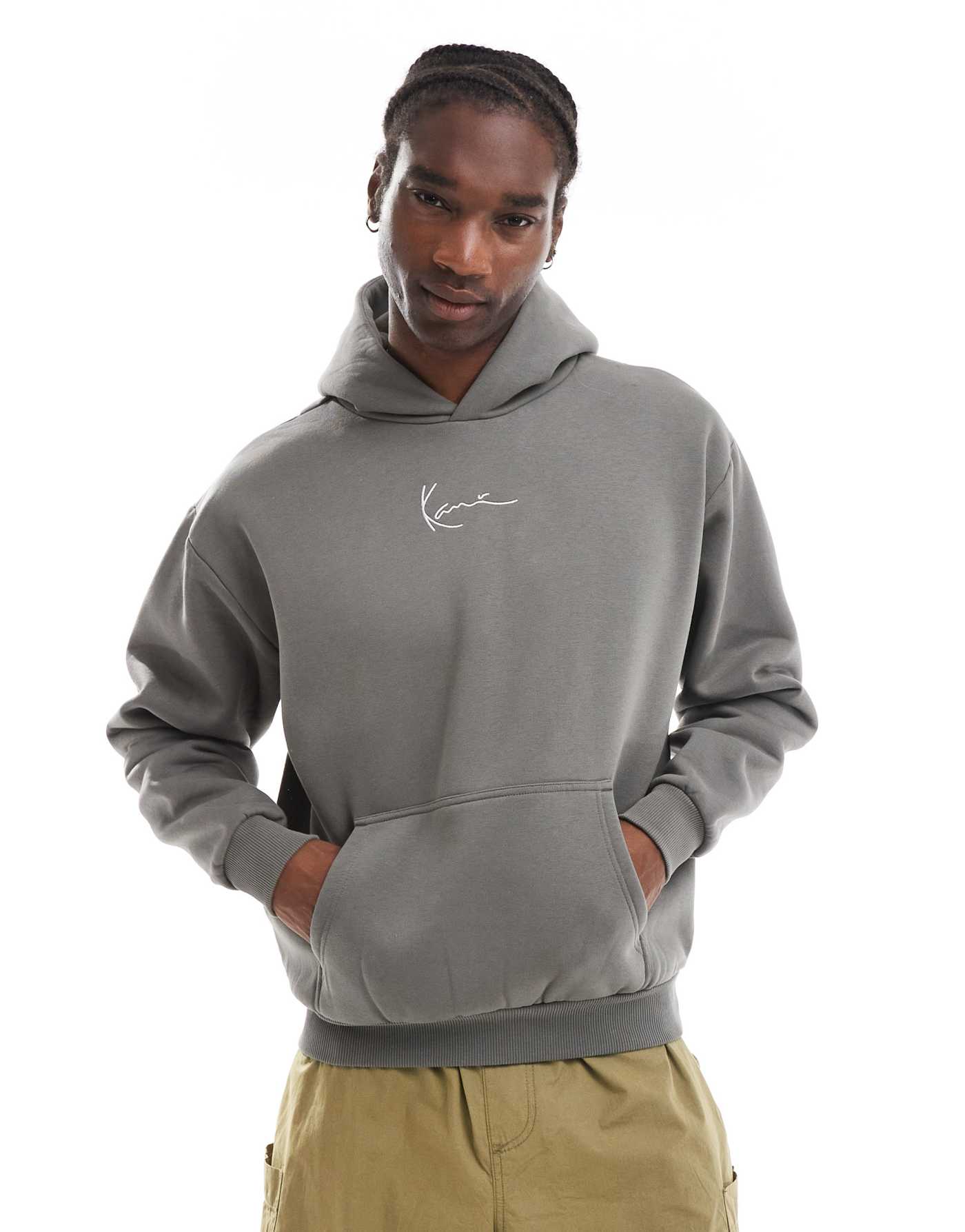 Karl Kani essentials signature logo hoodie in grey