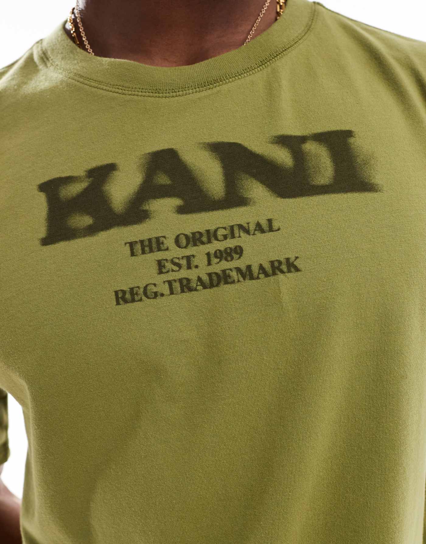 Karl Kani retro logo t-shirt in olive green