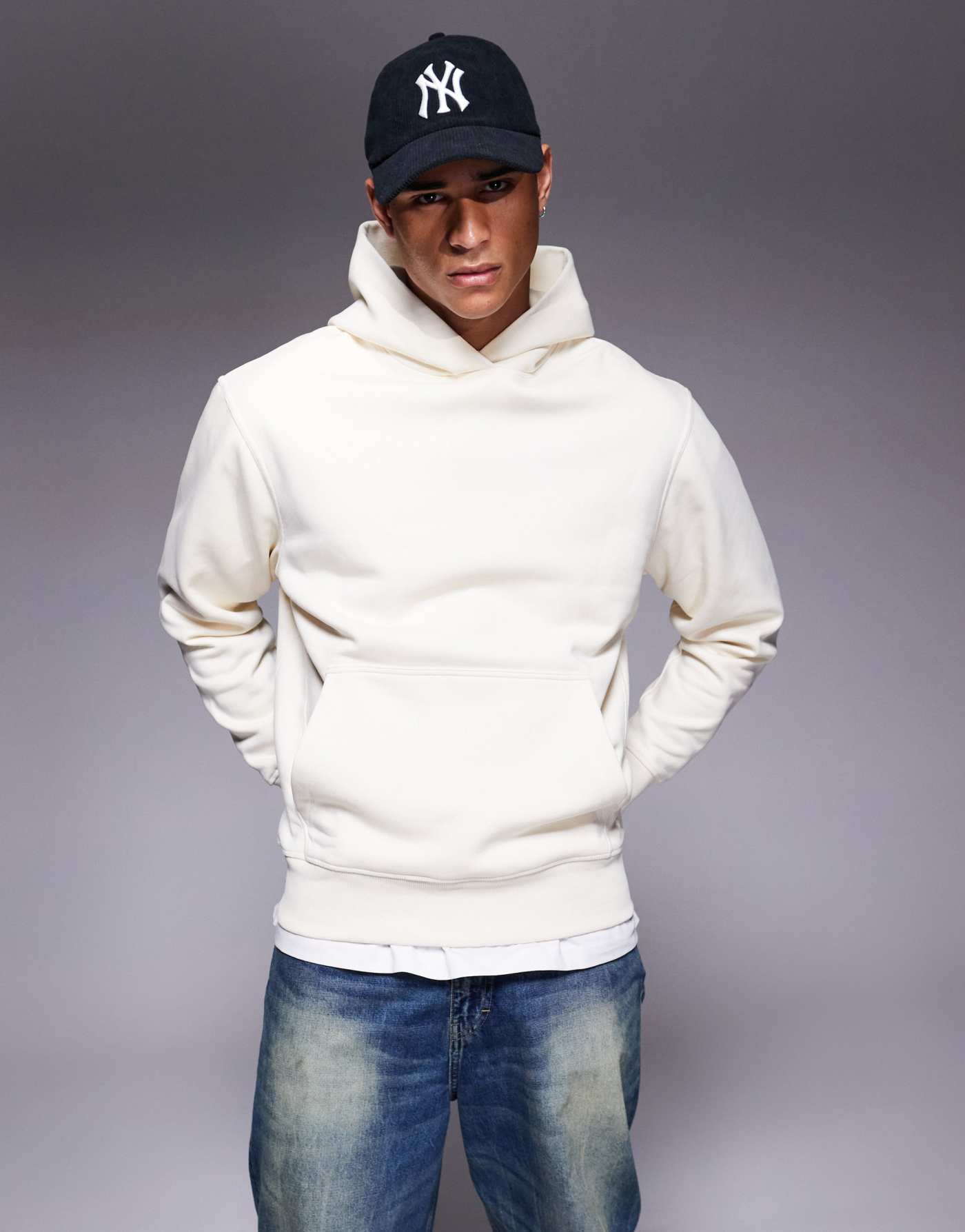 River Island essential hoodie in ecru