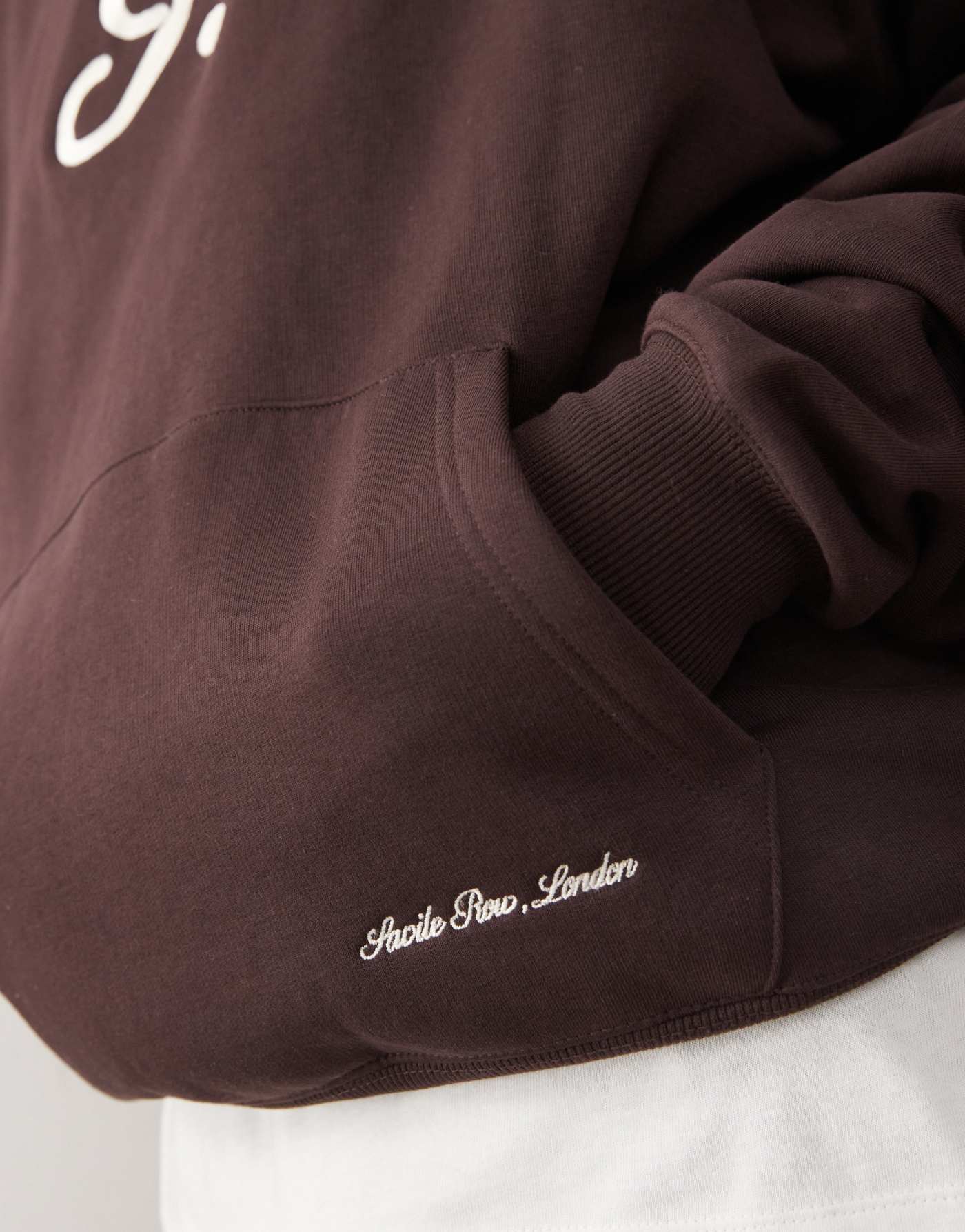 Prohibited logo sweat hoodie co-ord in brown