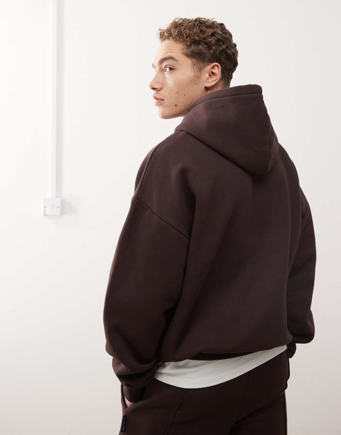 Prohibited logo sweat hoodie co-ord in brown