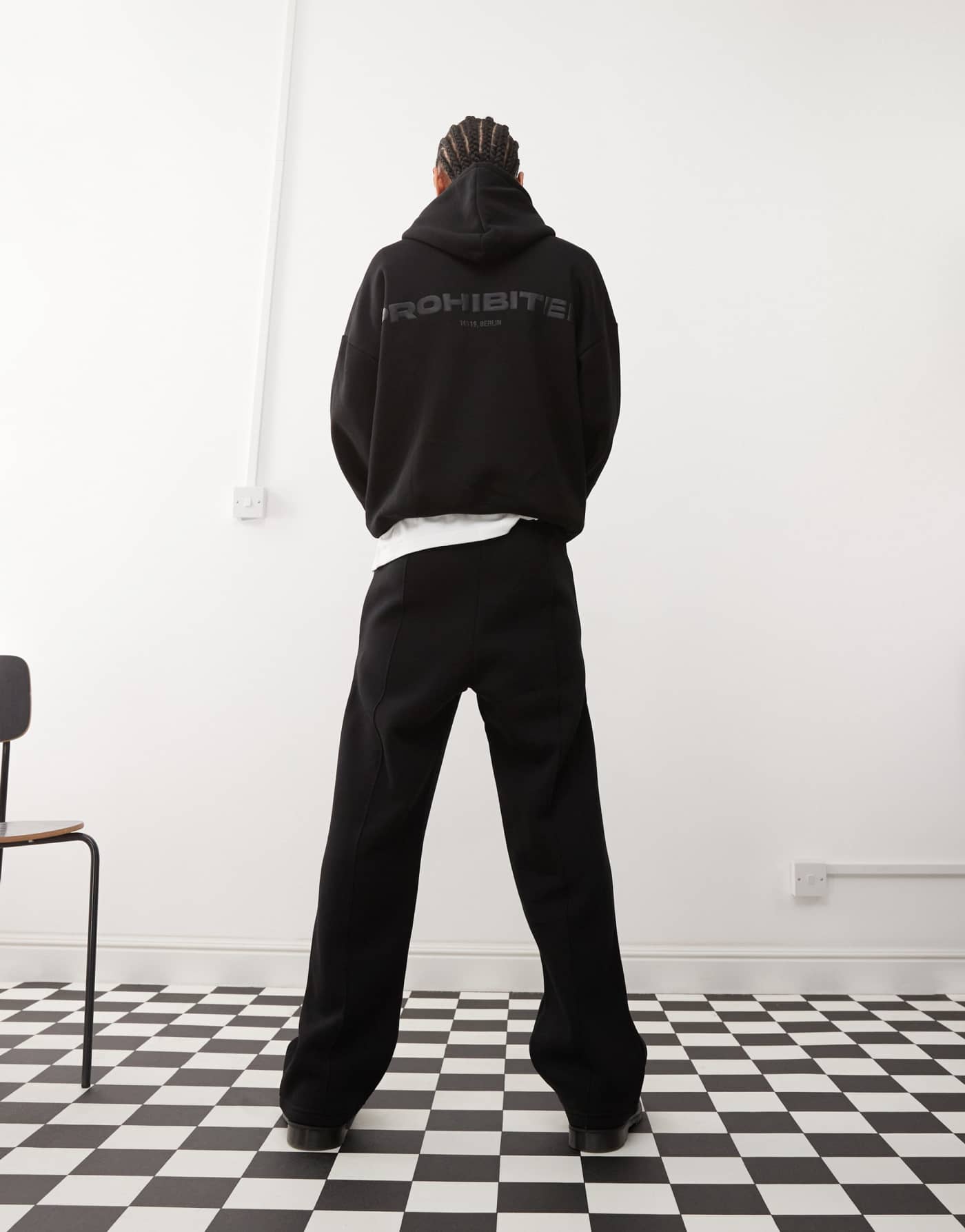 Prohibited tonal logo straight leg jogger co-ord in black