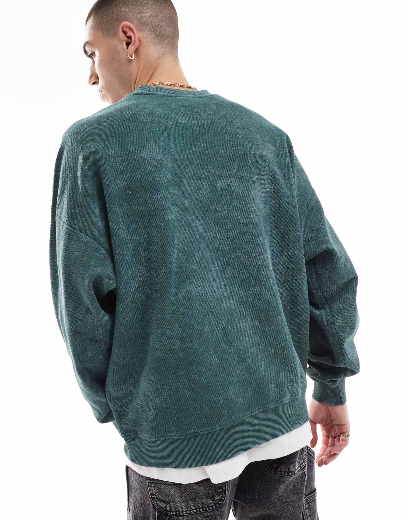 Bershka  textured sweatshirt in green