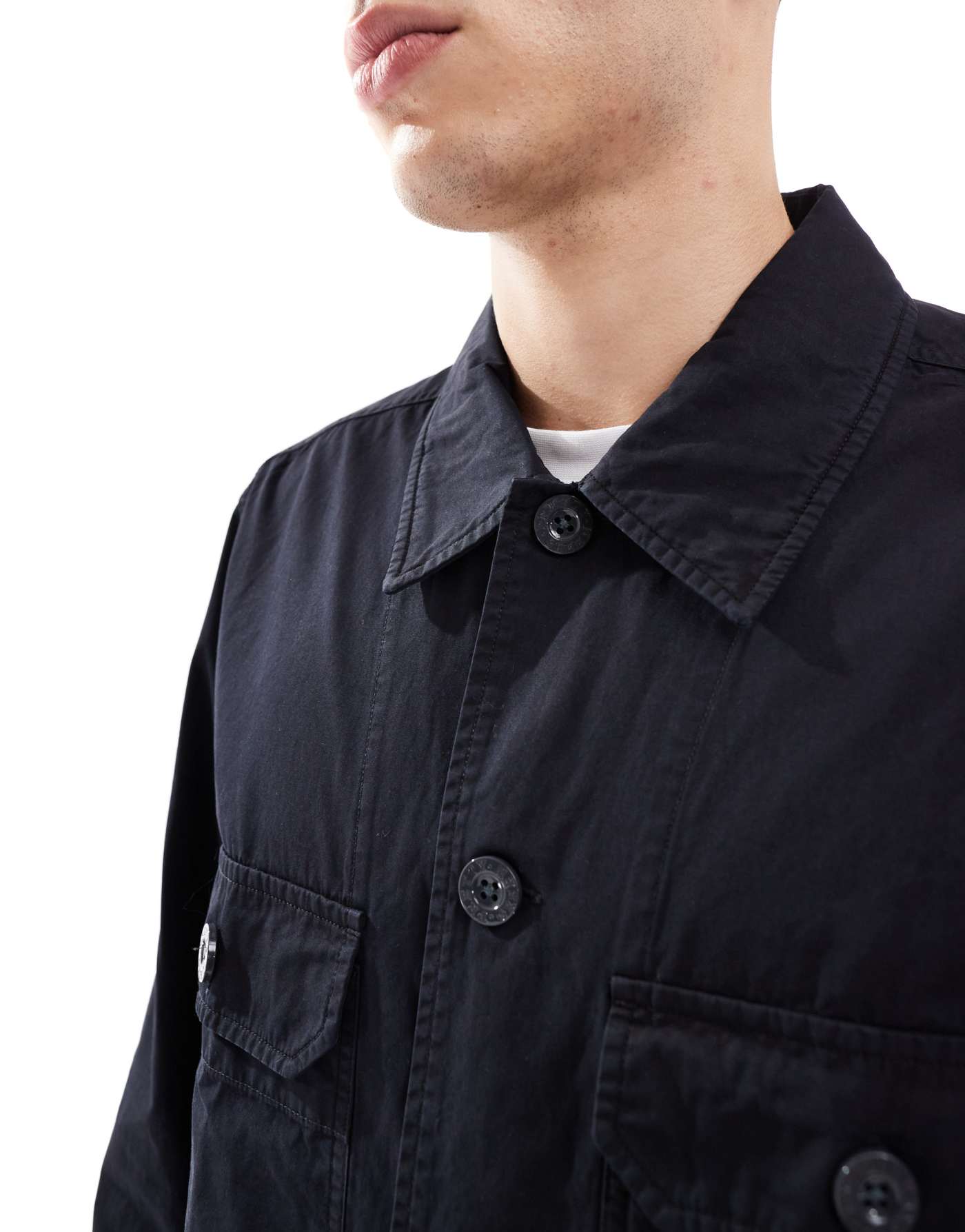 Pretty Green overshirt in black