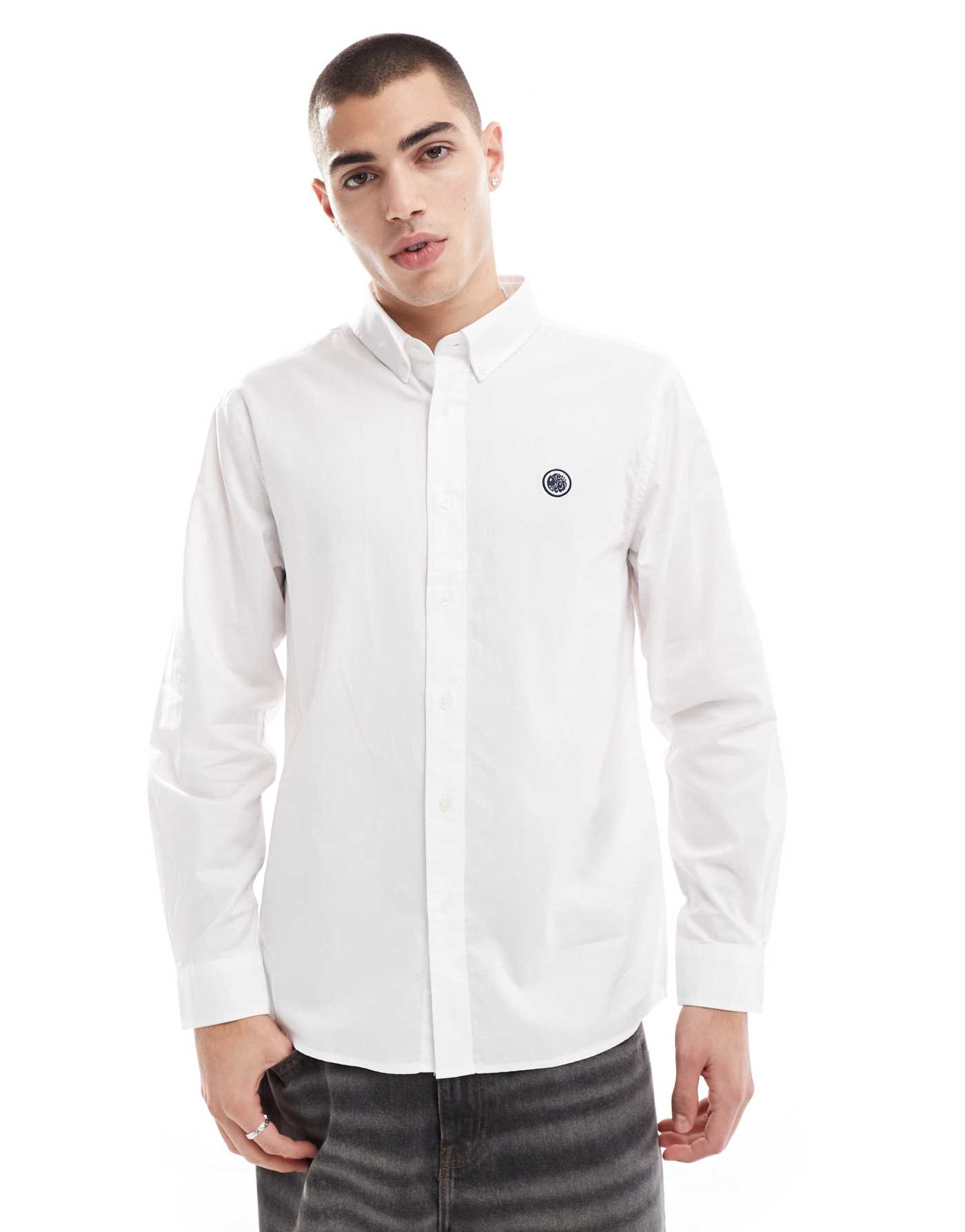 Pretty Green oxford shirt in white