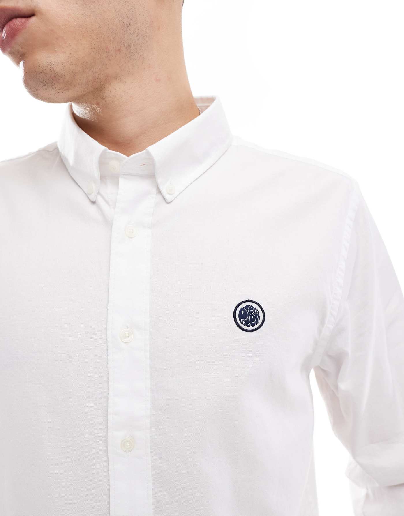 Pretty Green oxford shirt in white