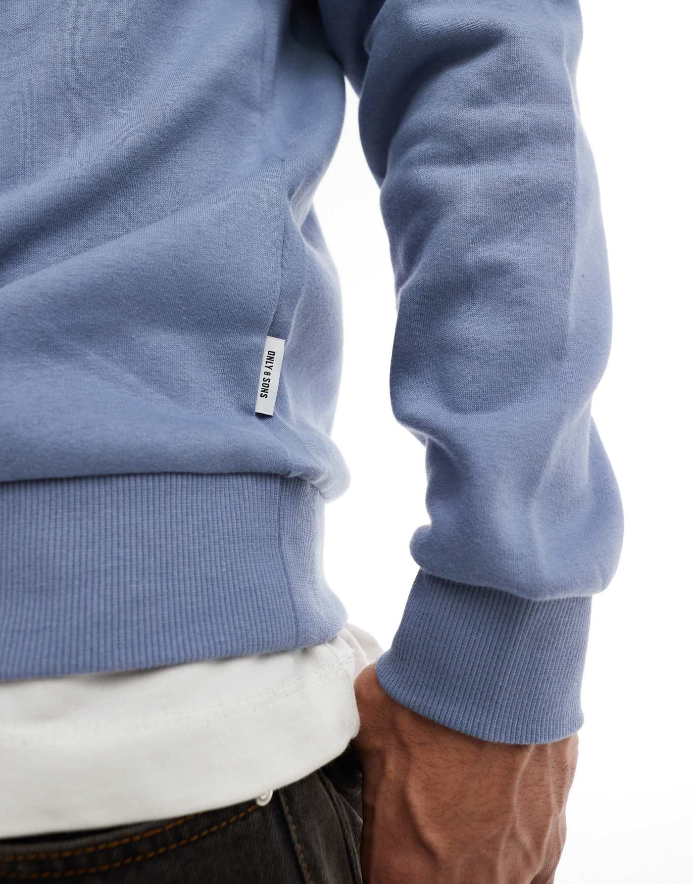 ONLY & SONS crew neck sweat in powder blue