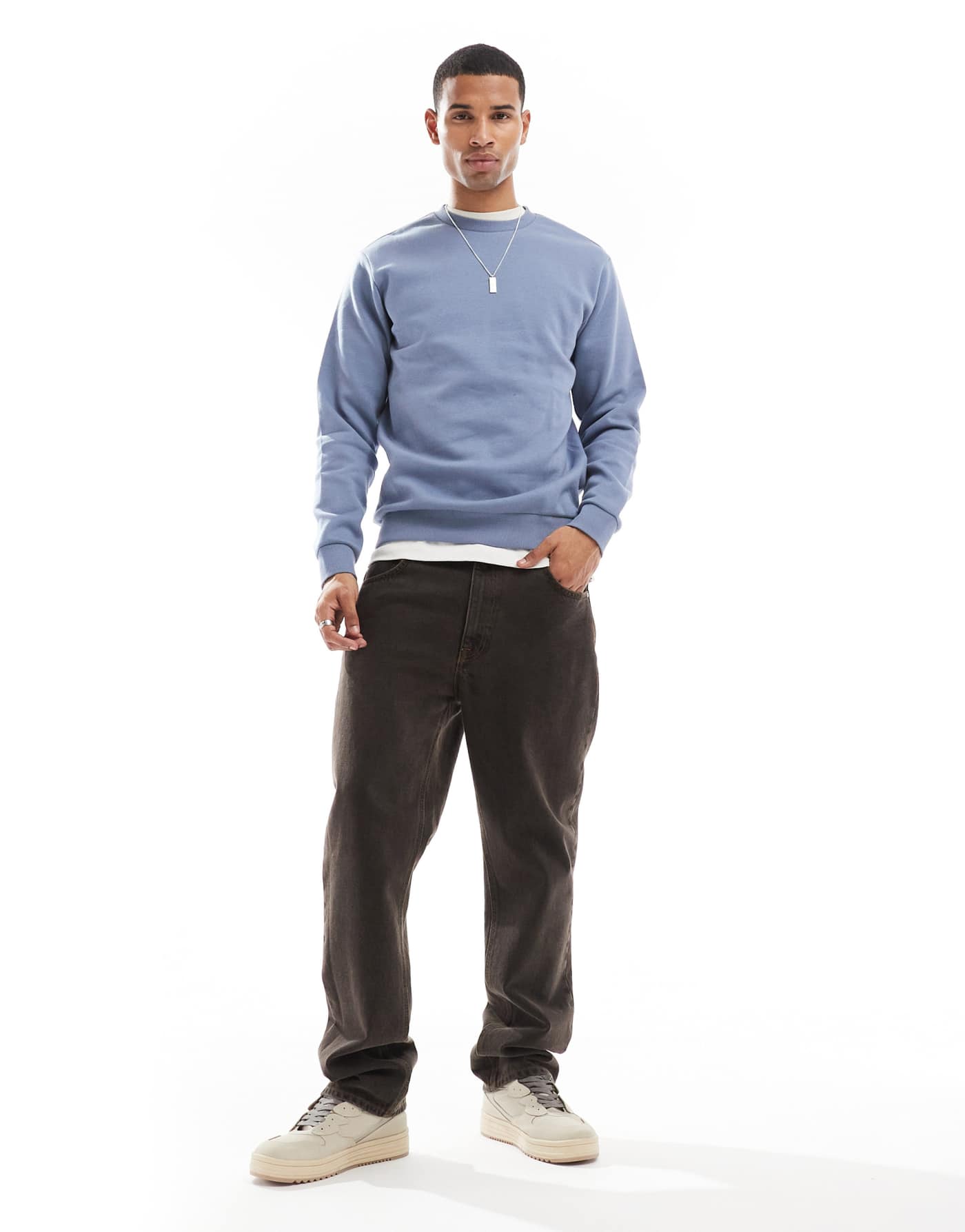 ONLY & SONS crew neck sweat in powder blue