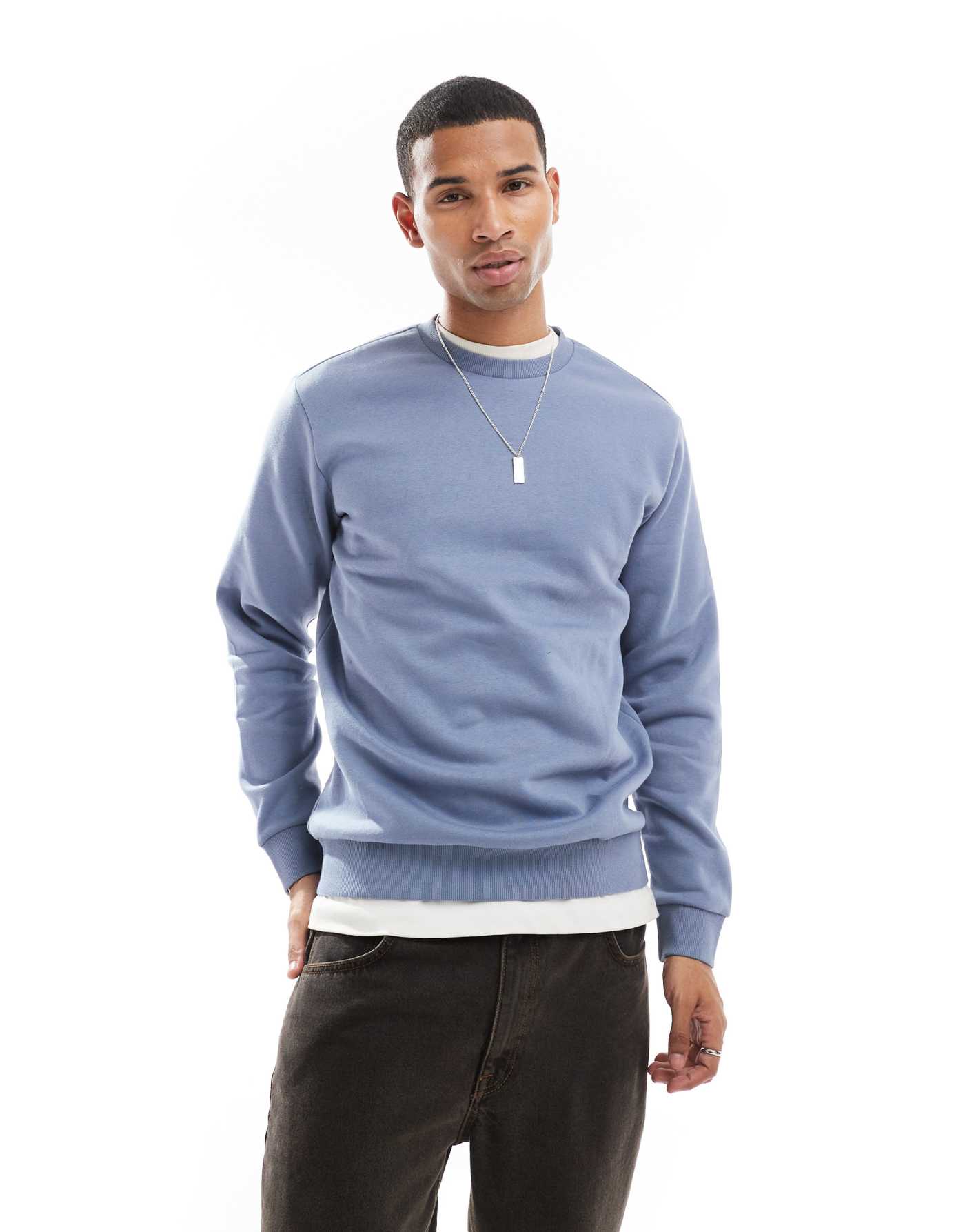 ONLY & SONS crew neck sweat in powder blue