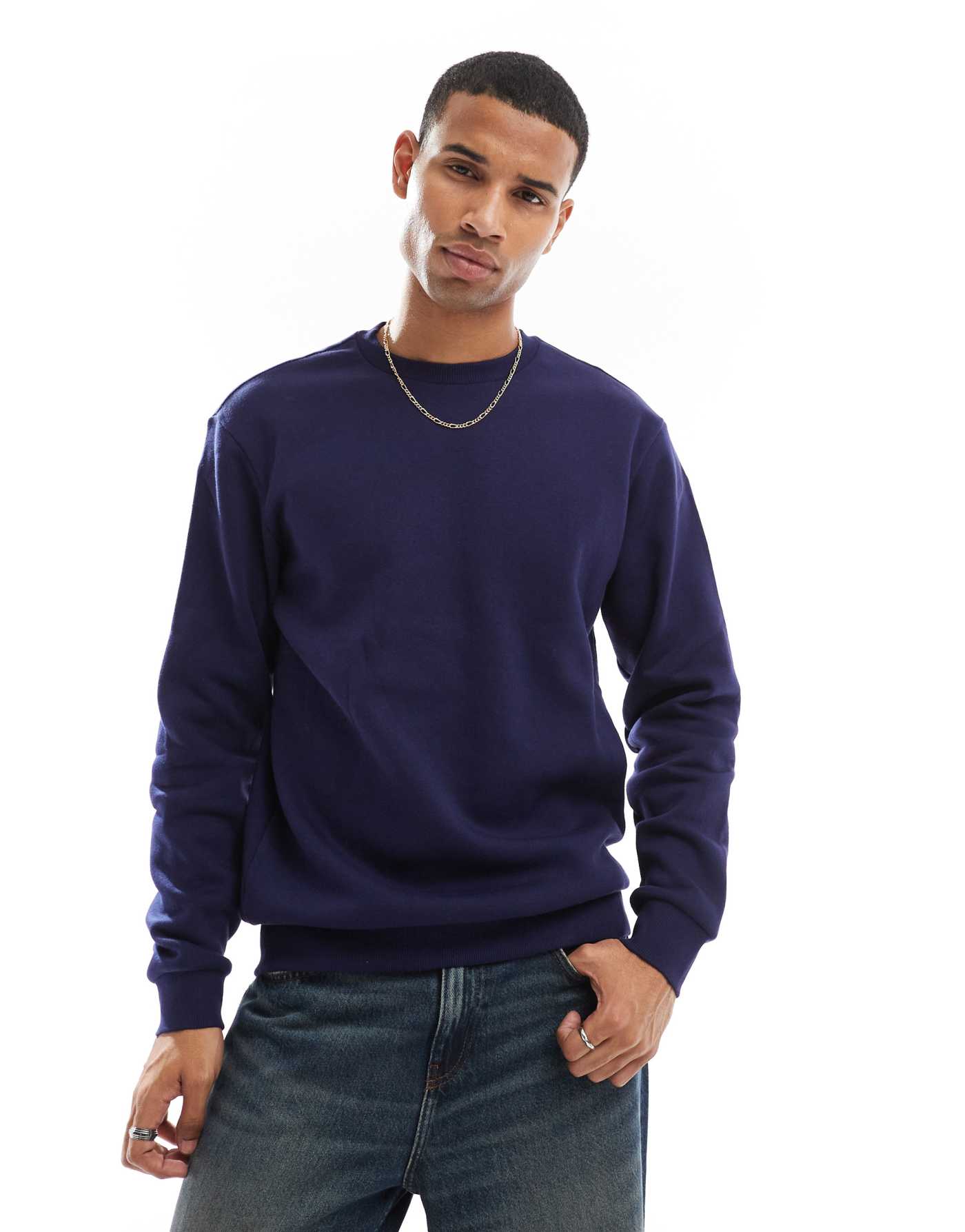 ONLY & SONS crew neck sweat in navy