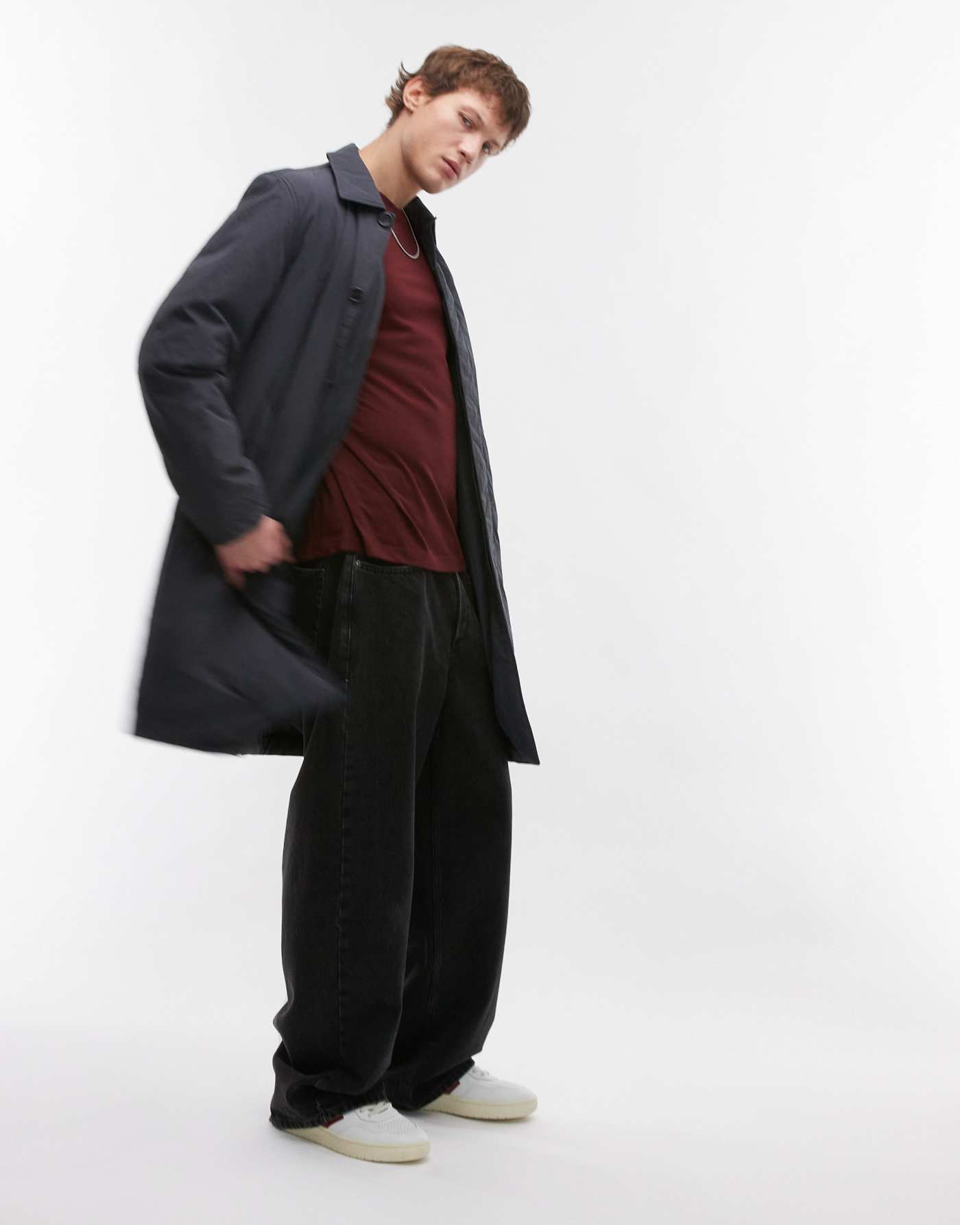 ARKET padded overcoat in grey blue