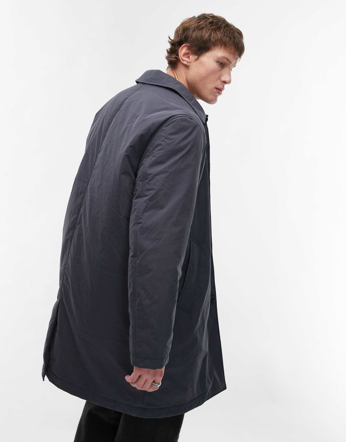 ARKET padded overcoat in grey blue