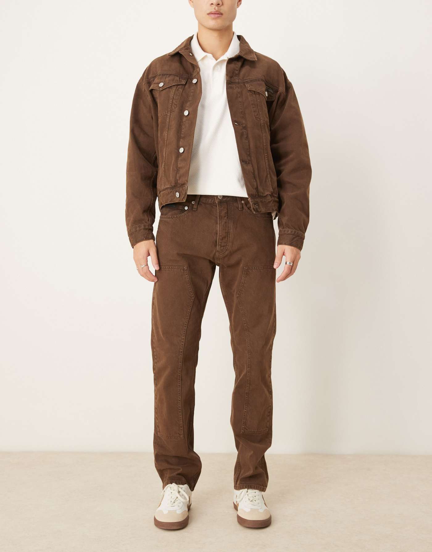 Calvin Klein Jeans standard straight jeans in dark brown - ASOS Exclusive