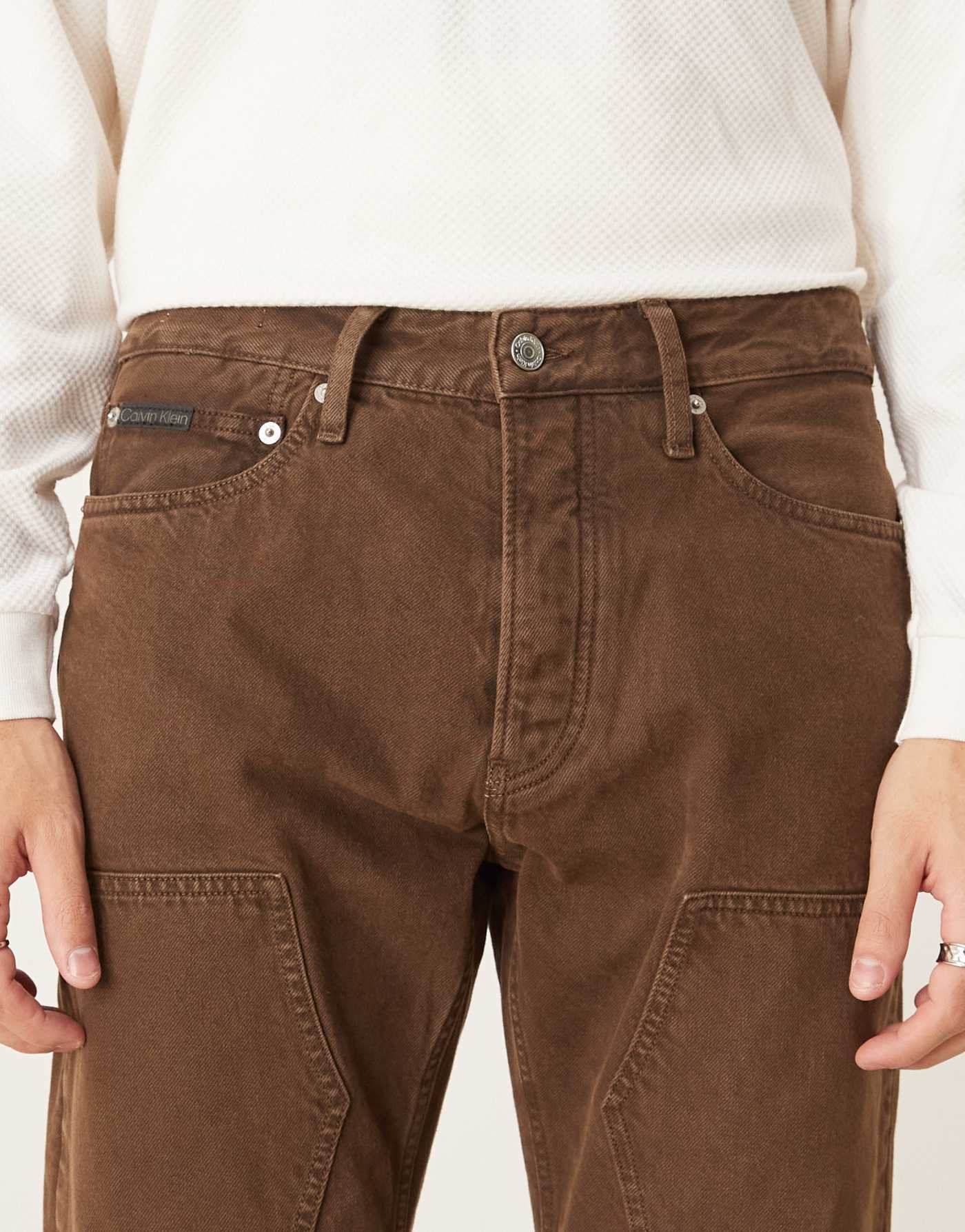 Calvin Klein Jeans standard straight jeans in dark brown - ASOS Exclusive