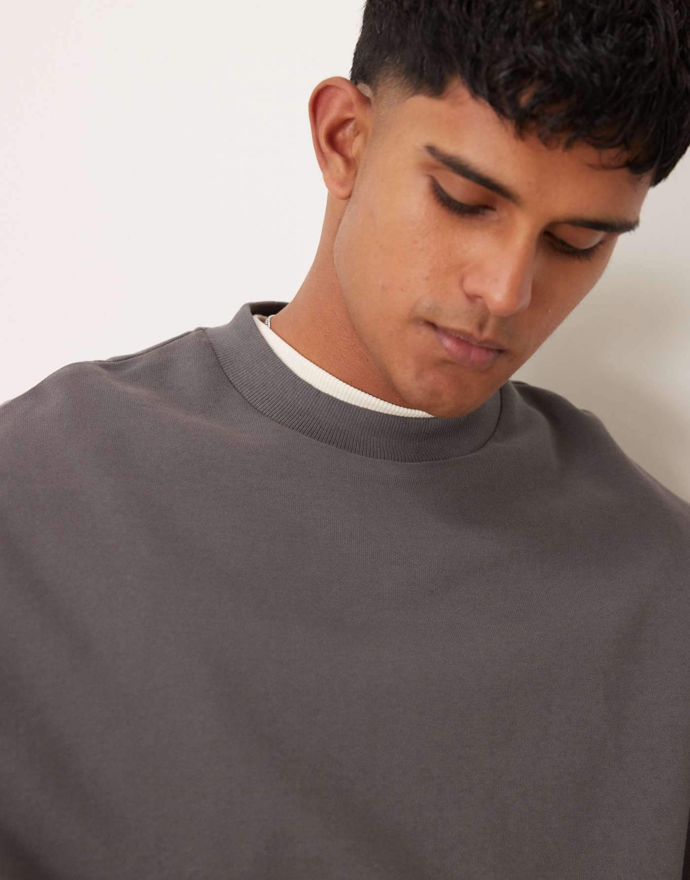 ASOS DESIGN essential boxy oversized sweatshirt in charcoal