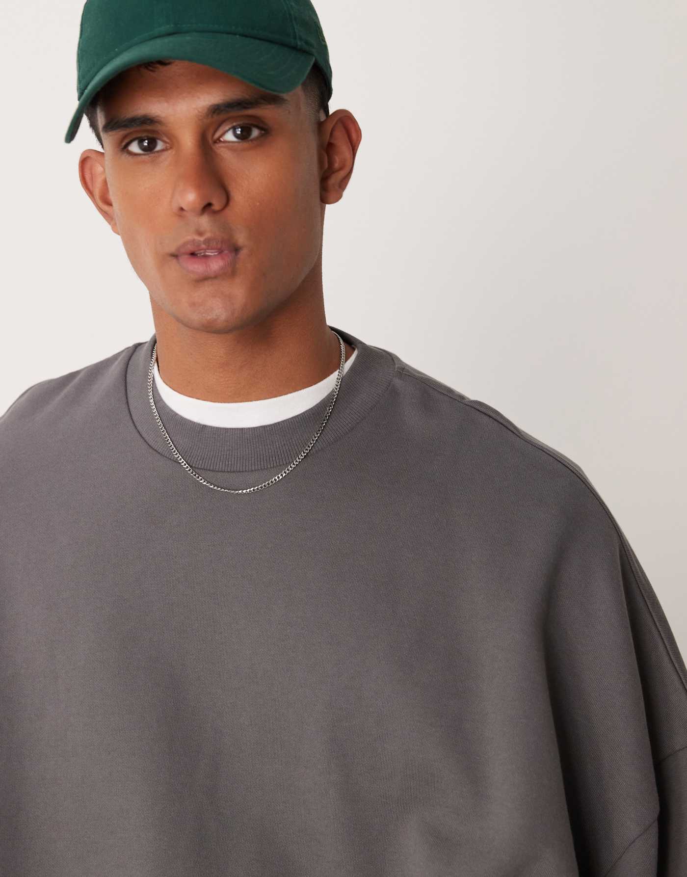 ASOS DESIGN essential extreme oversized sweatshirt in charcoal