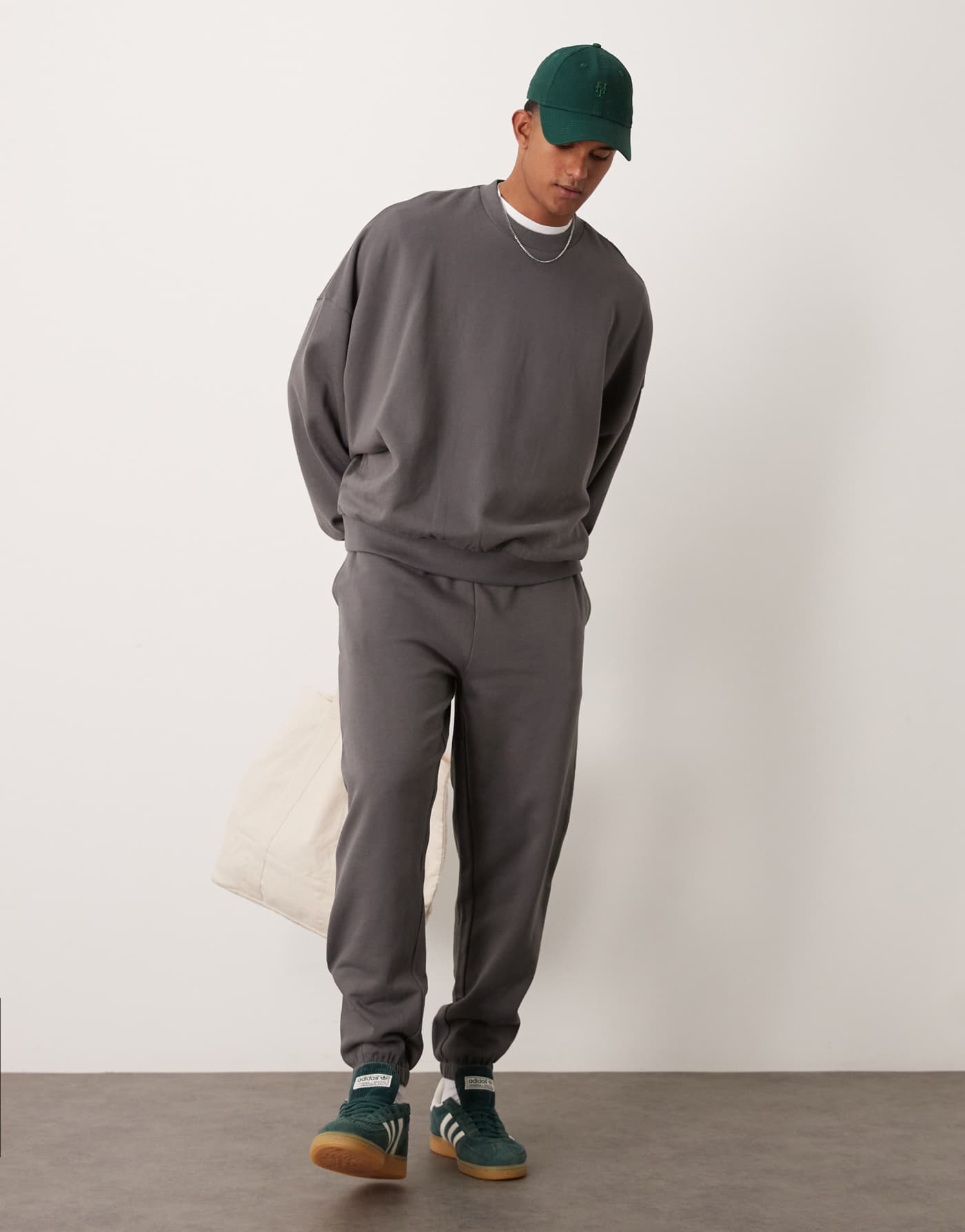 ASOS DESIGN essential extreme oversized sweatshirt in charcoal