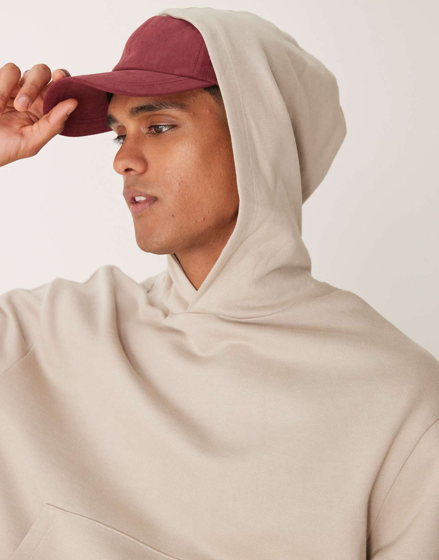 ASOS DESIGN essential boxy oversized hoodie in beige