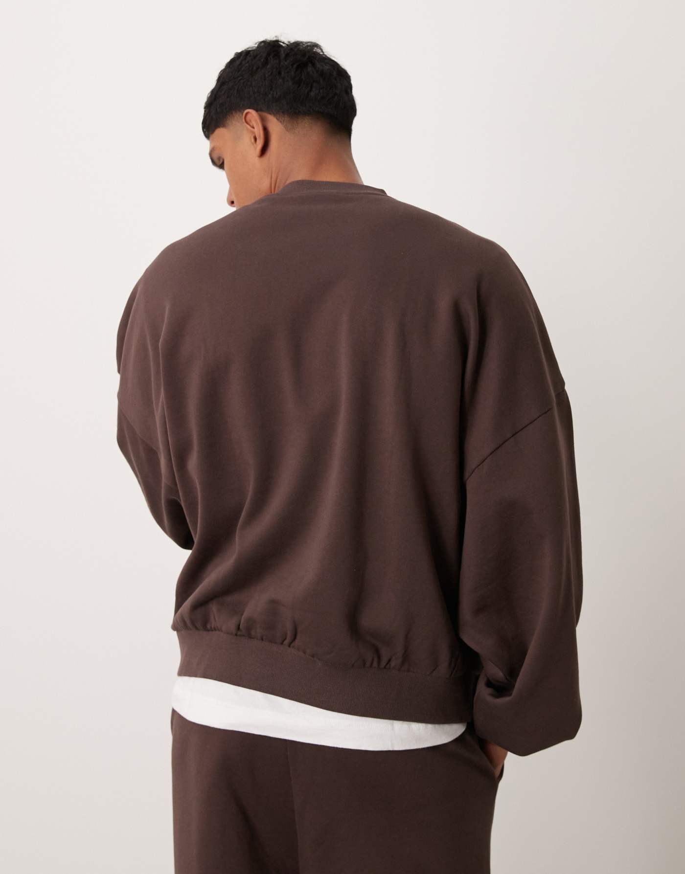 ASOS DESIGN essential extreme oversized sweatshirt in brown