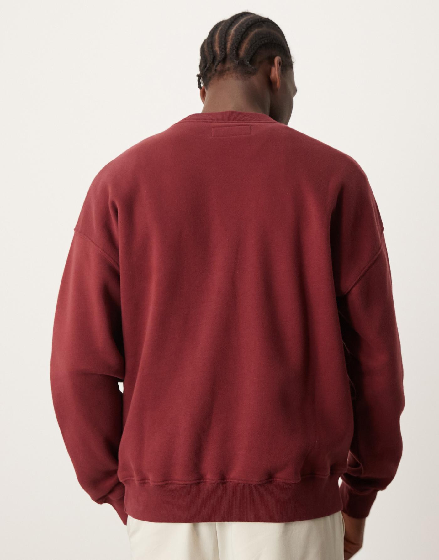 Abercrombie & Fitch elevated icon crew sweatshirt in red