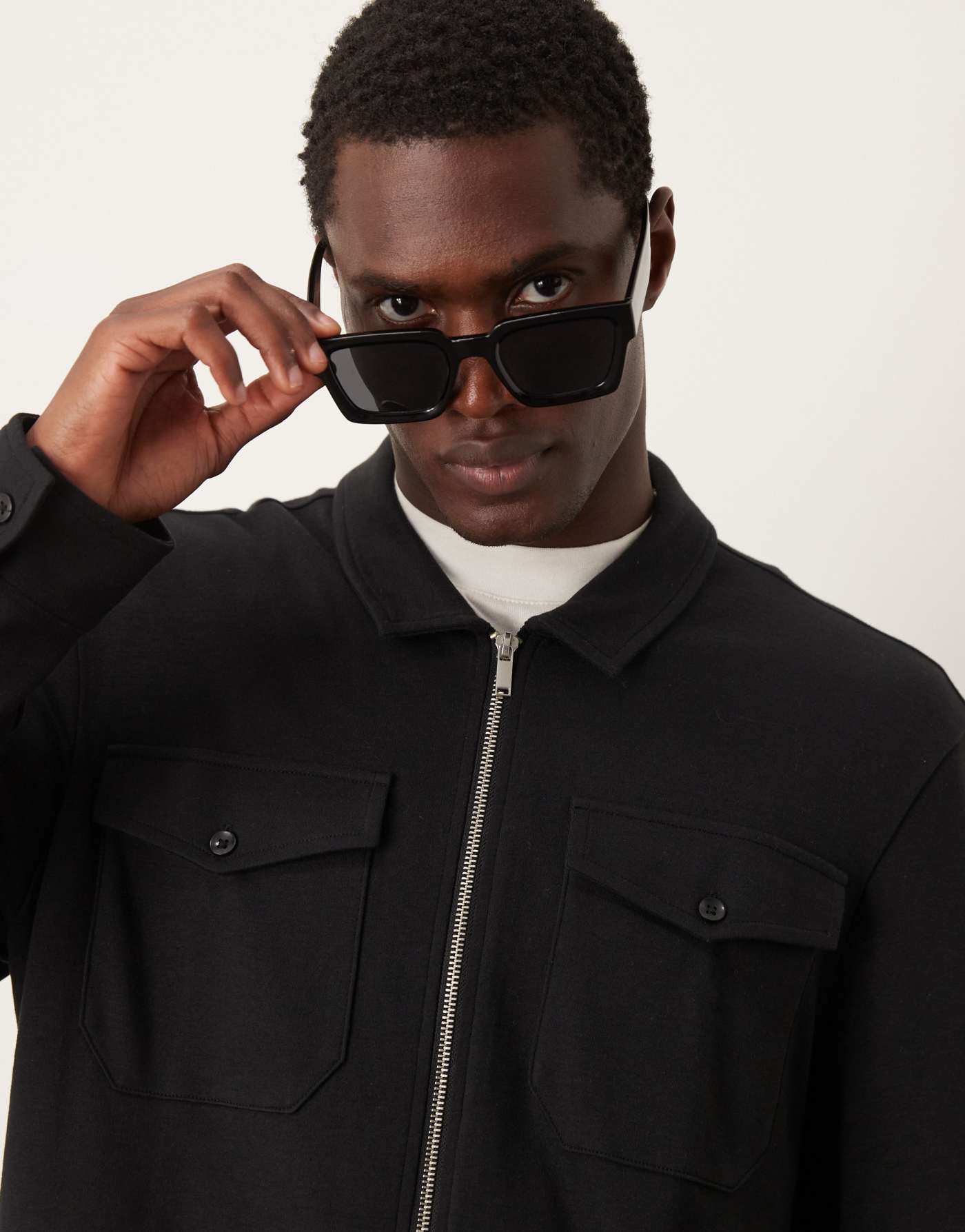 New Look jersey overshirt co-ord in black