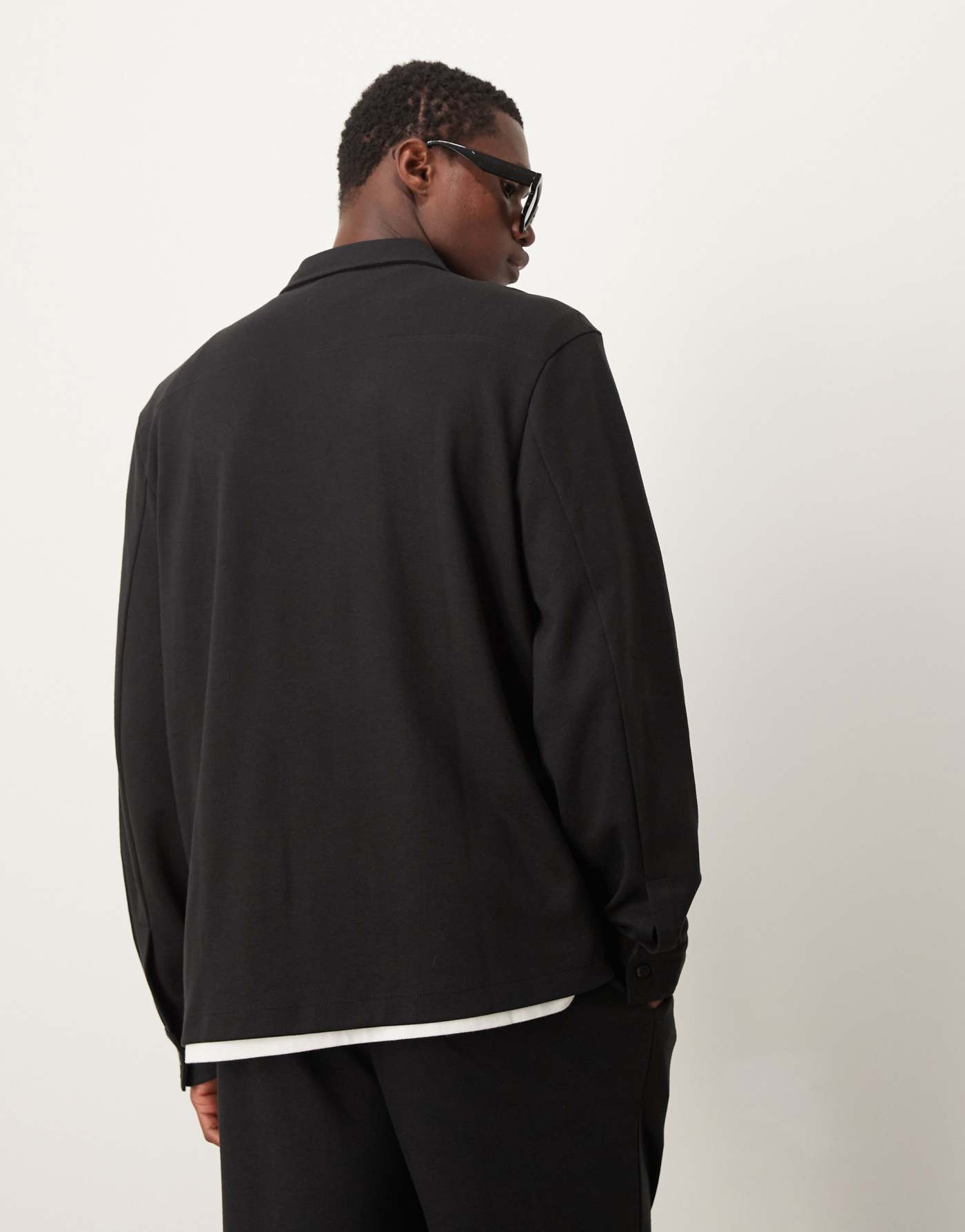 New Look jersey overshirt co-ord in black