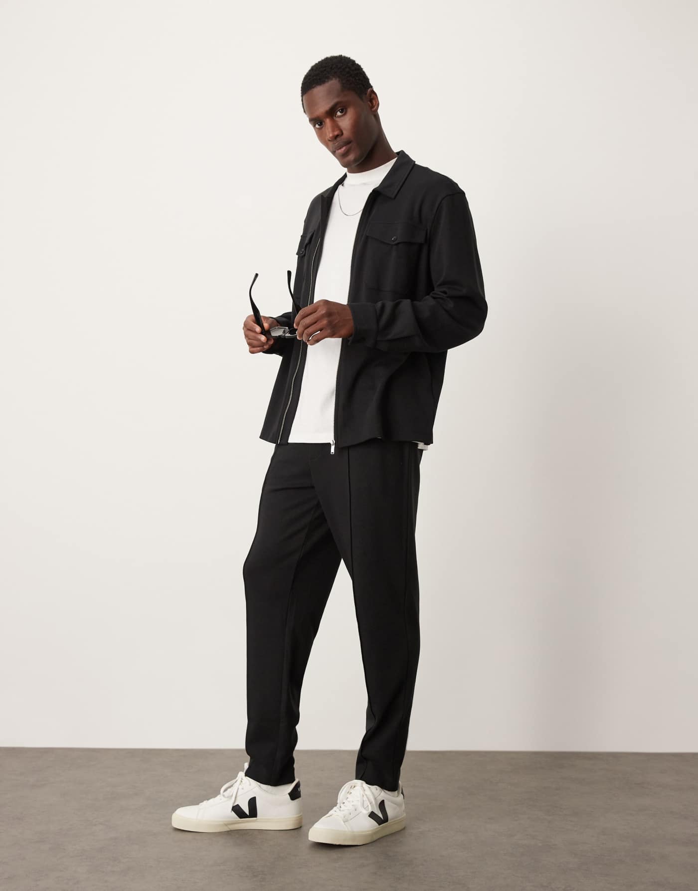 New Look jersey overshirt co-ord in black