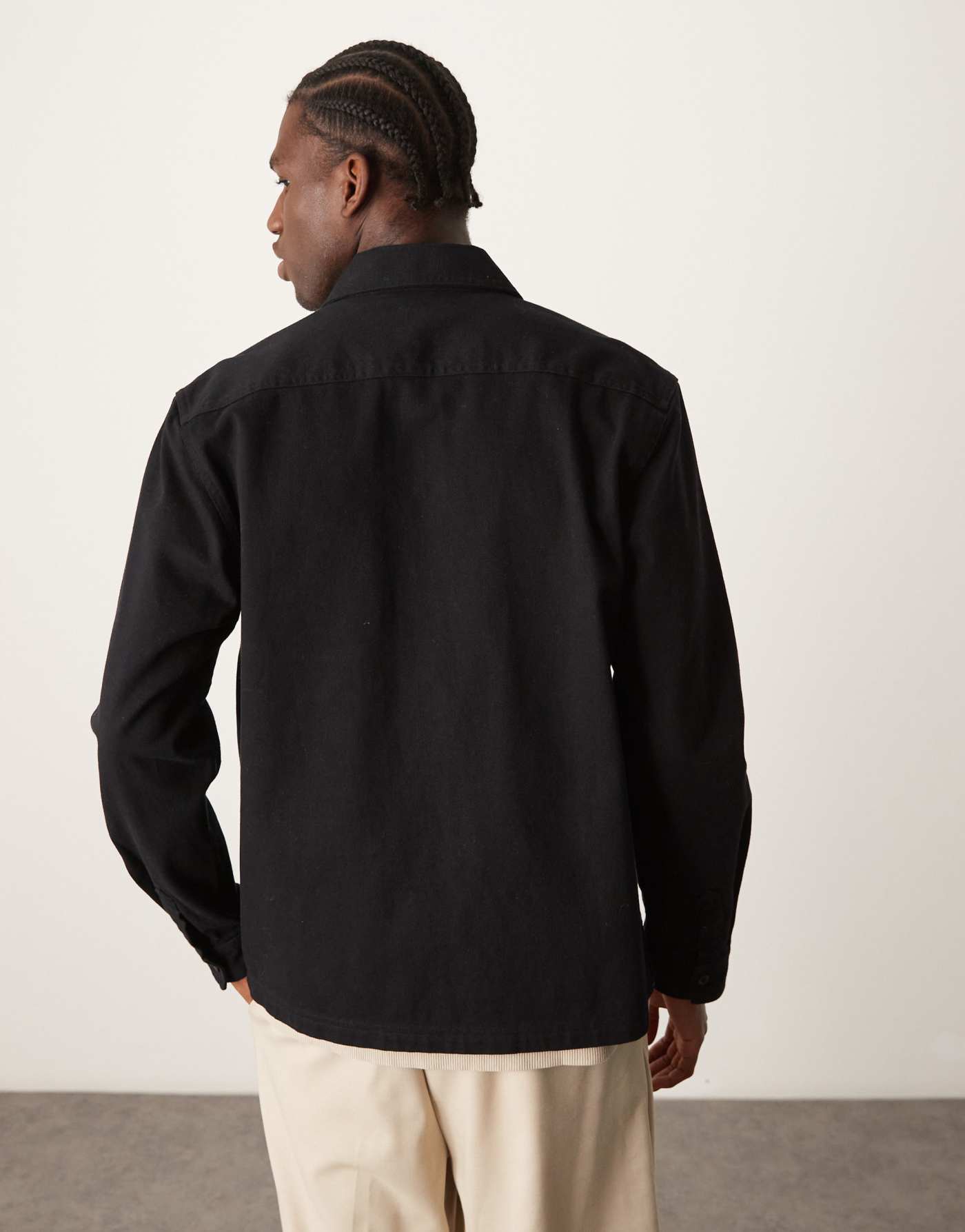 New Look twill shacket in black