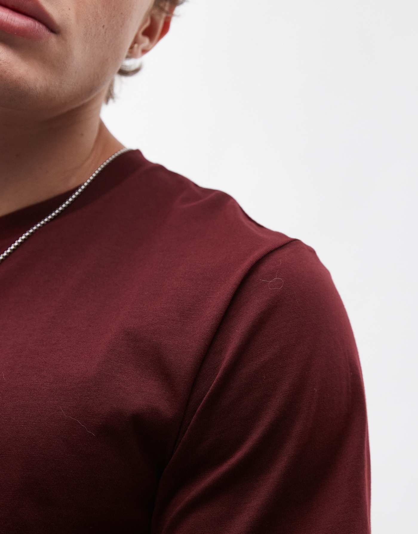 ARKET jersey t-shirt in burgundy