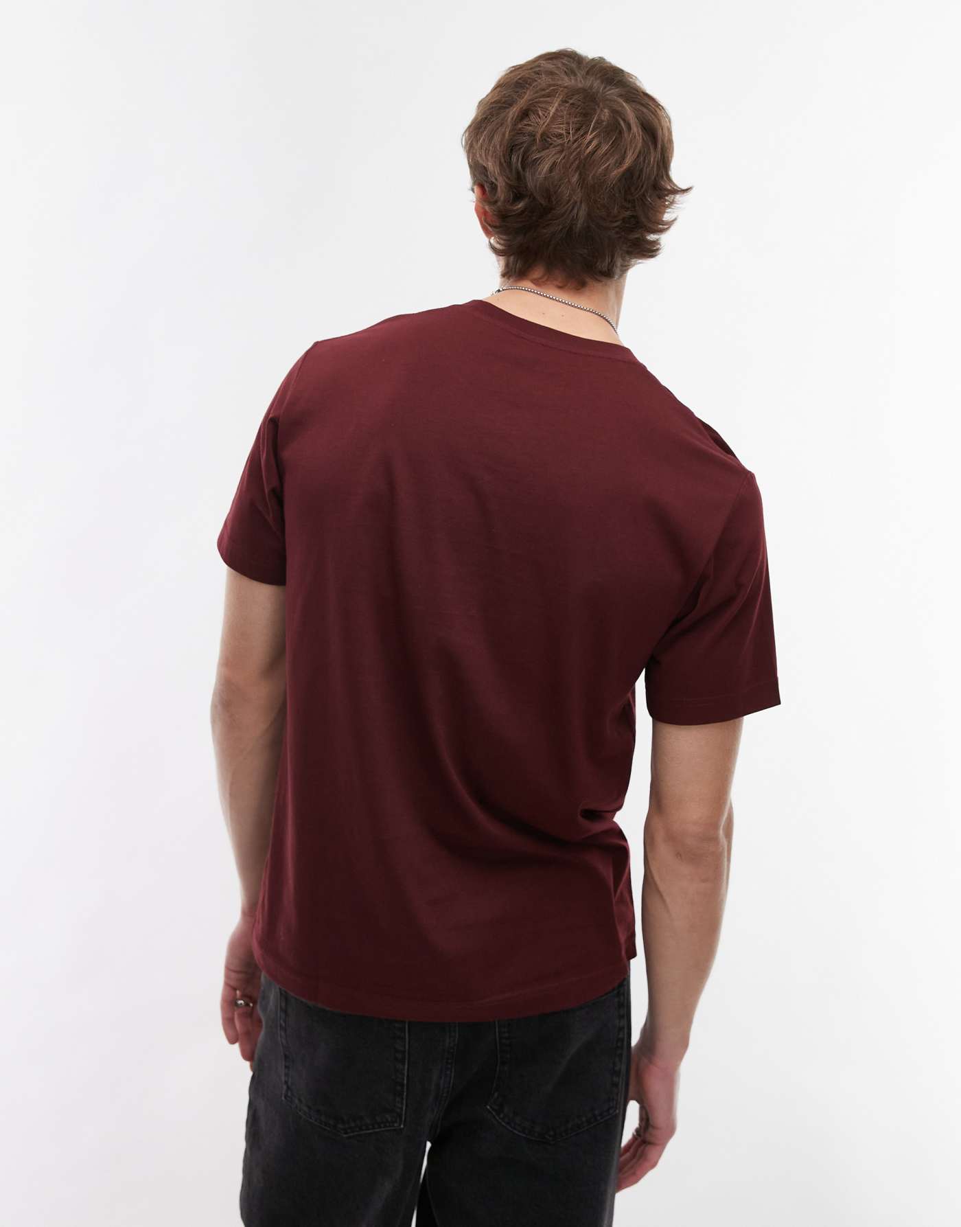 ARKET jersey t-shirt in burgundy