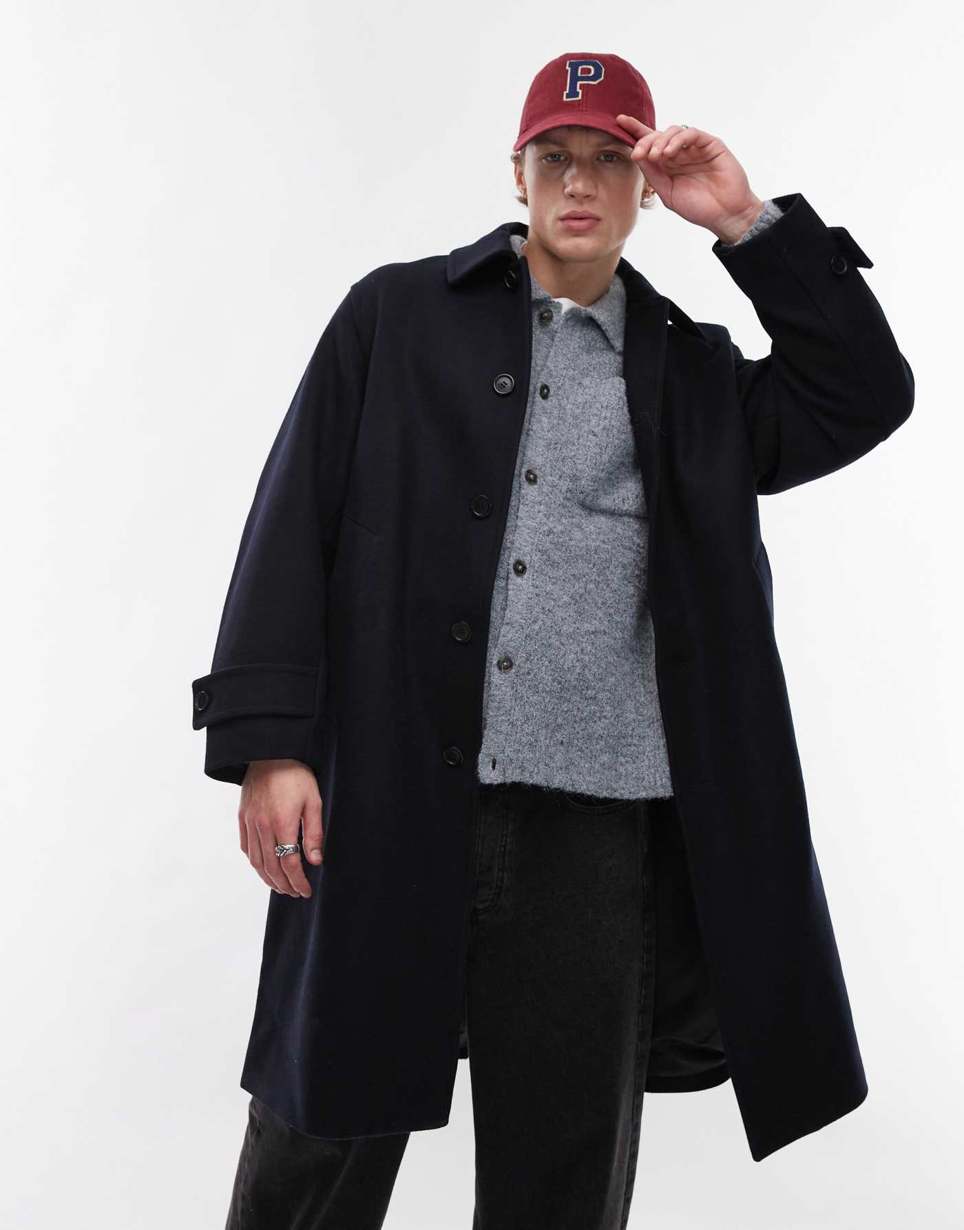 ARKET wool blend overcoat in blue