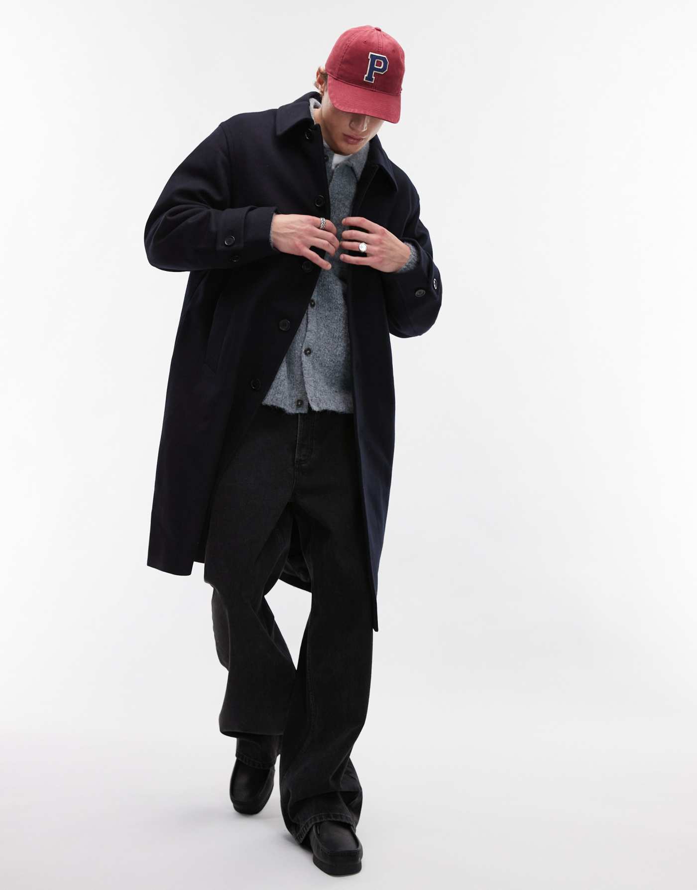 ARKET wool blend overcoat in blue