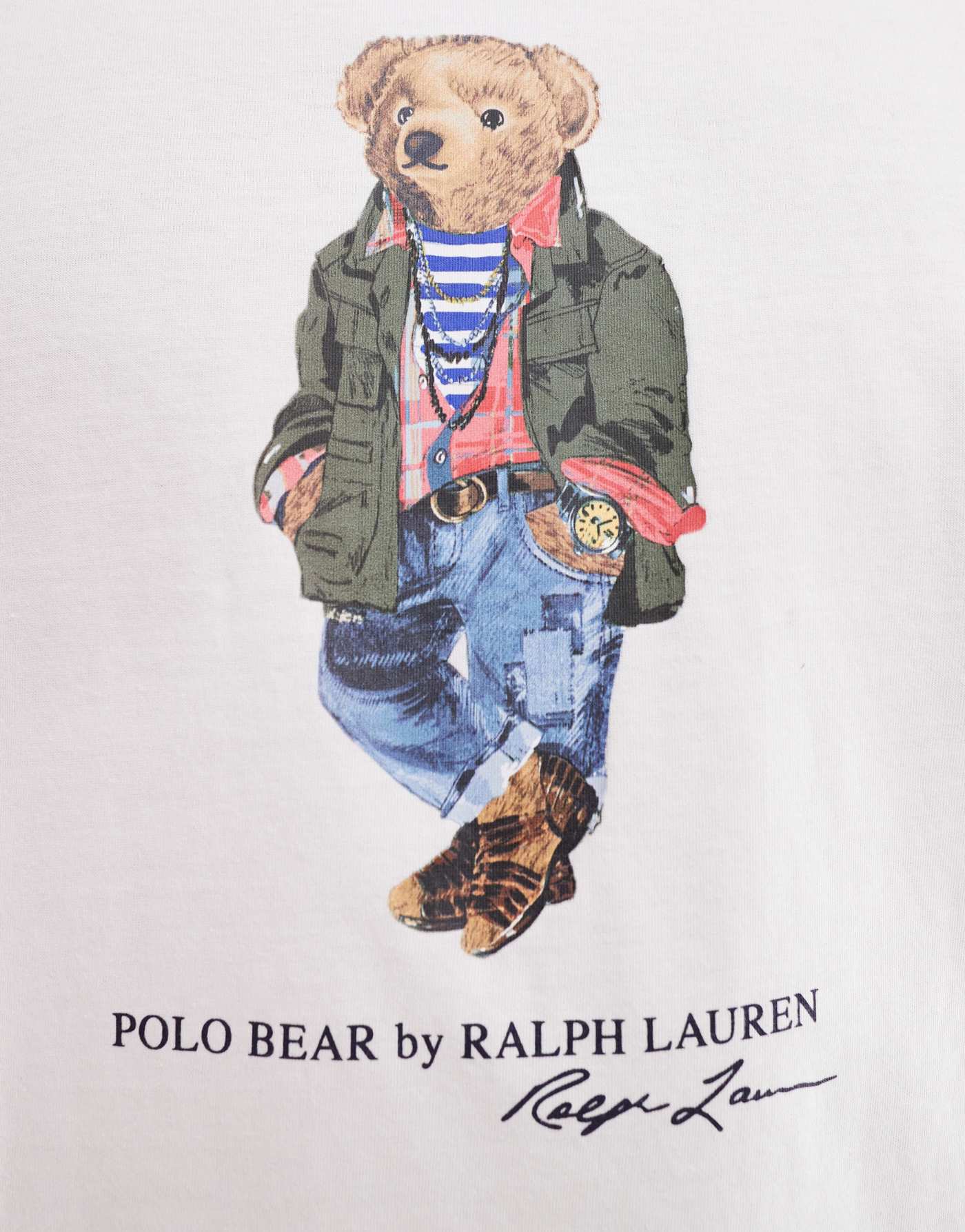 Polo Ralph Lauren explorer bear print t-shirt classic oversized fit in white