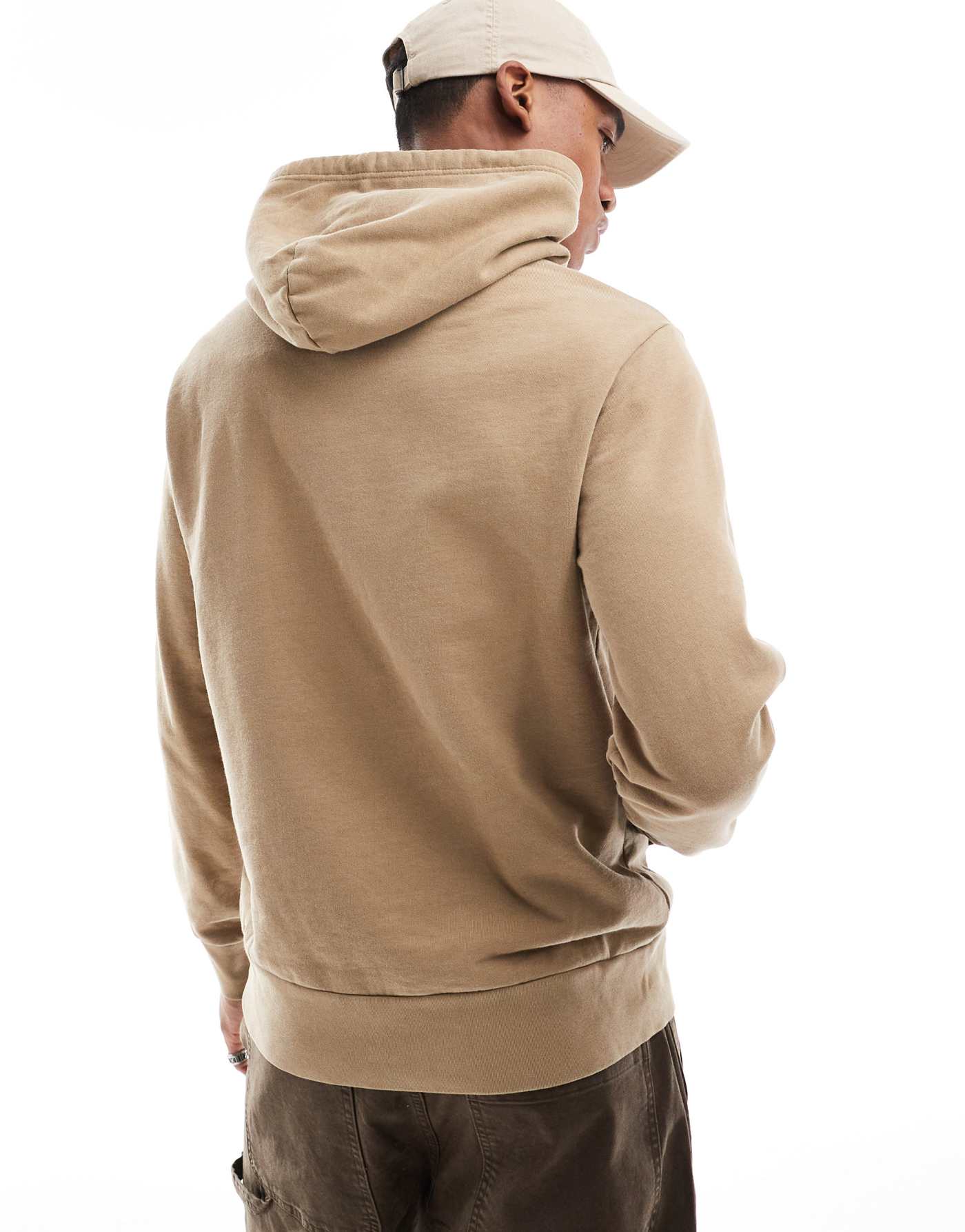 Polo Ralph Lauren icon logo loopback terry hoodie in khaki tan