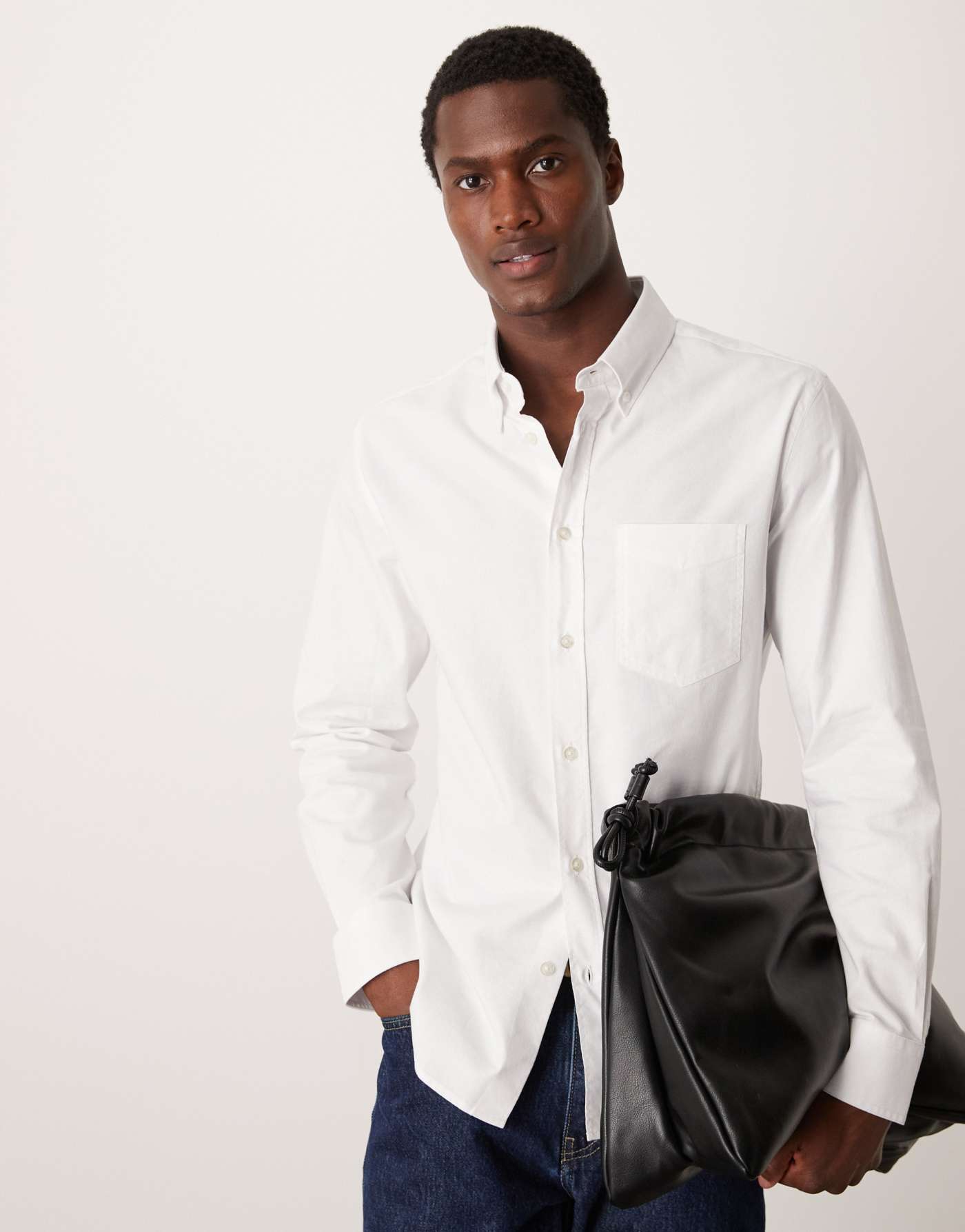 Mango regular fit classic shirt in white